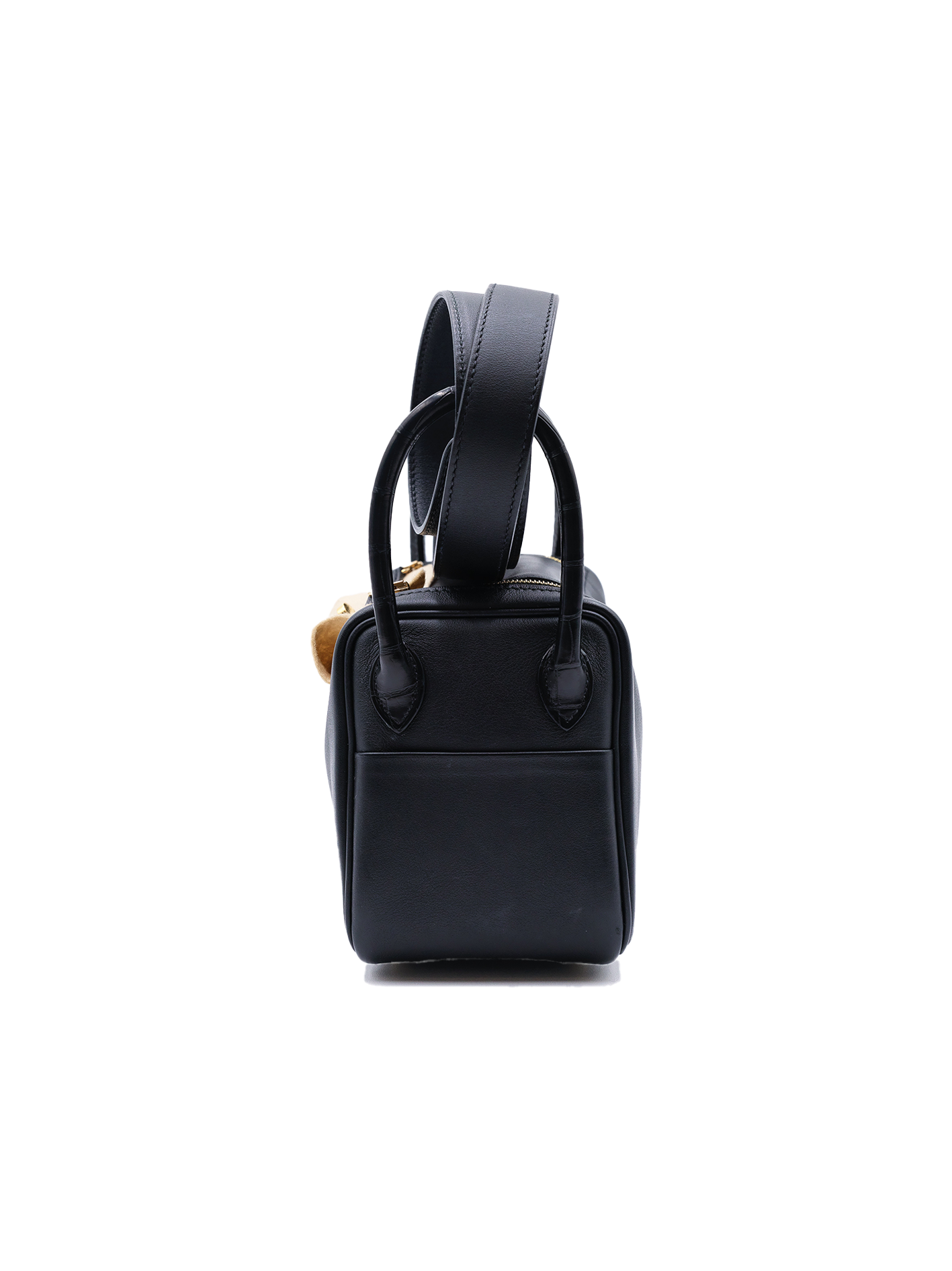 USED HERMES MINI LINDY ALLIGATOR/ SWIFT BLACK GHW