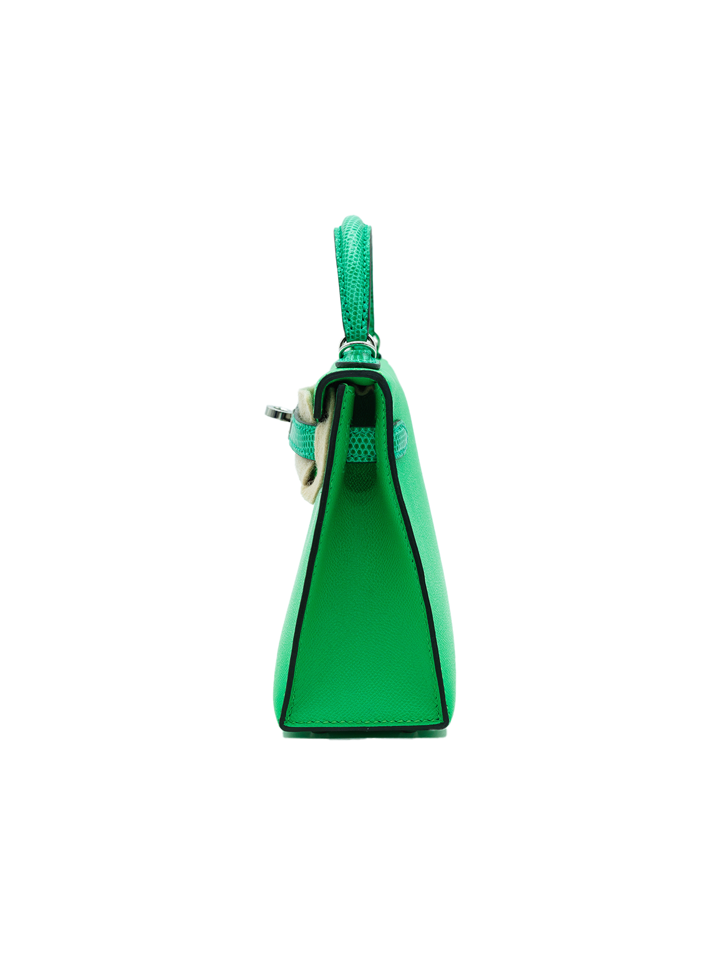 PRE-LOVED HERMÈS MINI KELLY II TOUCH NILOTICUS LIZARD/ MADAME VERT COMICS PHW