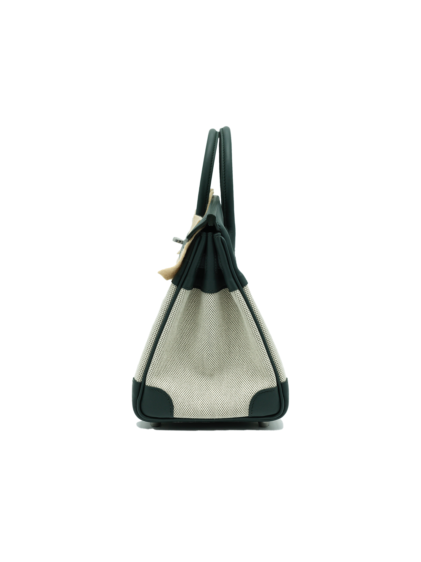 NEW HERMÈS BIRKIN 25 TOILE VERT MANGROVE PHW