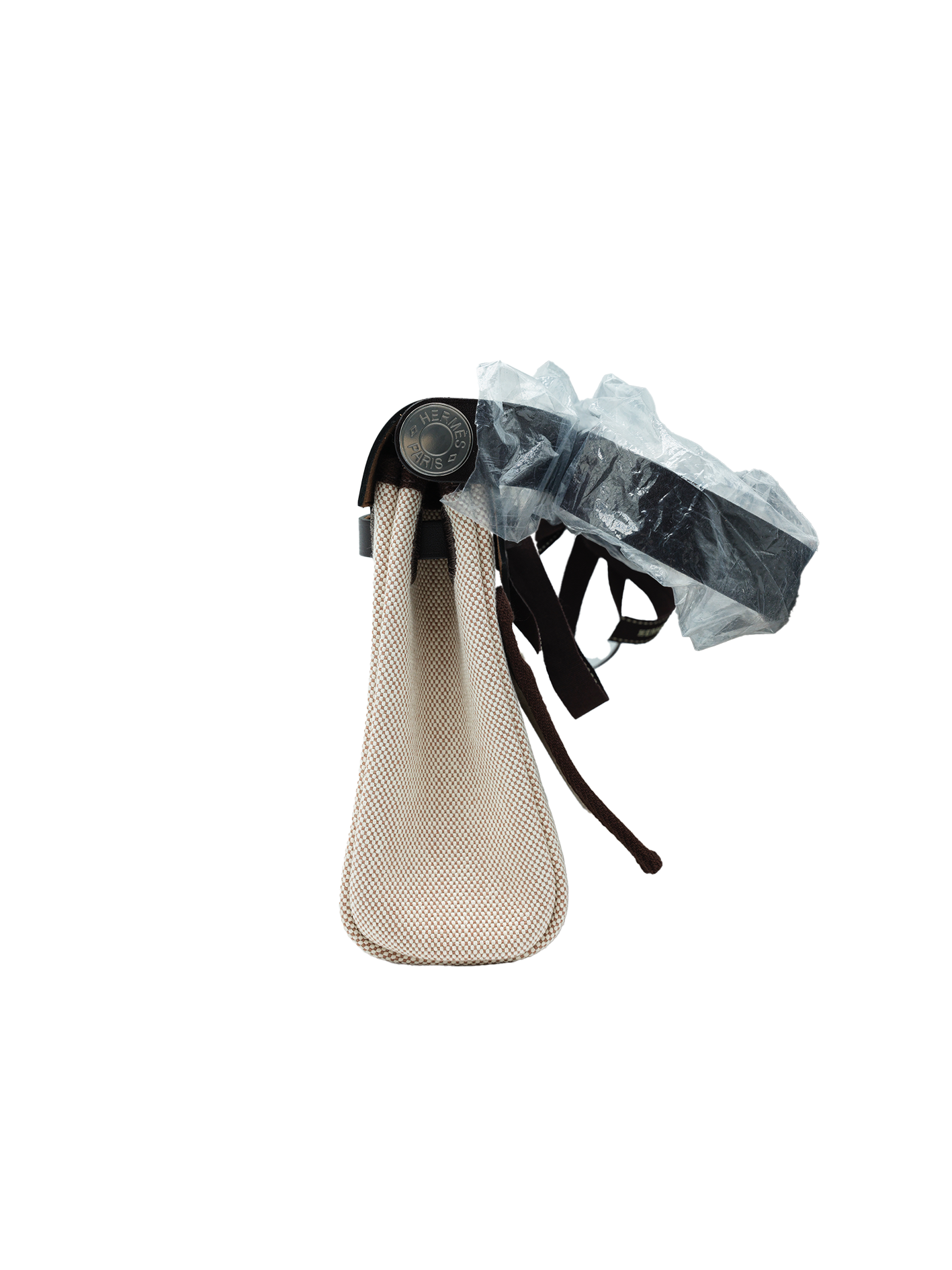 NEW HERMÈS MINI HERBAG TOILE EBENE PHW