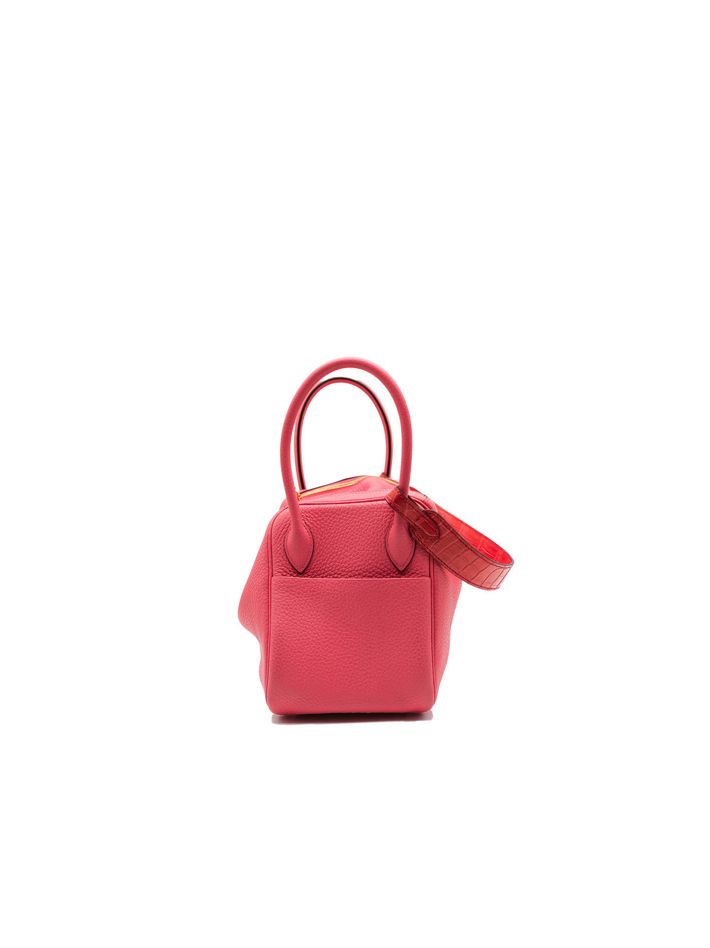 PRE-LOVED HERMÈS LINDY 26 TOUCH NILOTICUS CROCODILE/ TAURILLON CLEMENCE ROSE AZALEE GHW