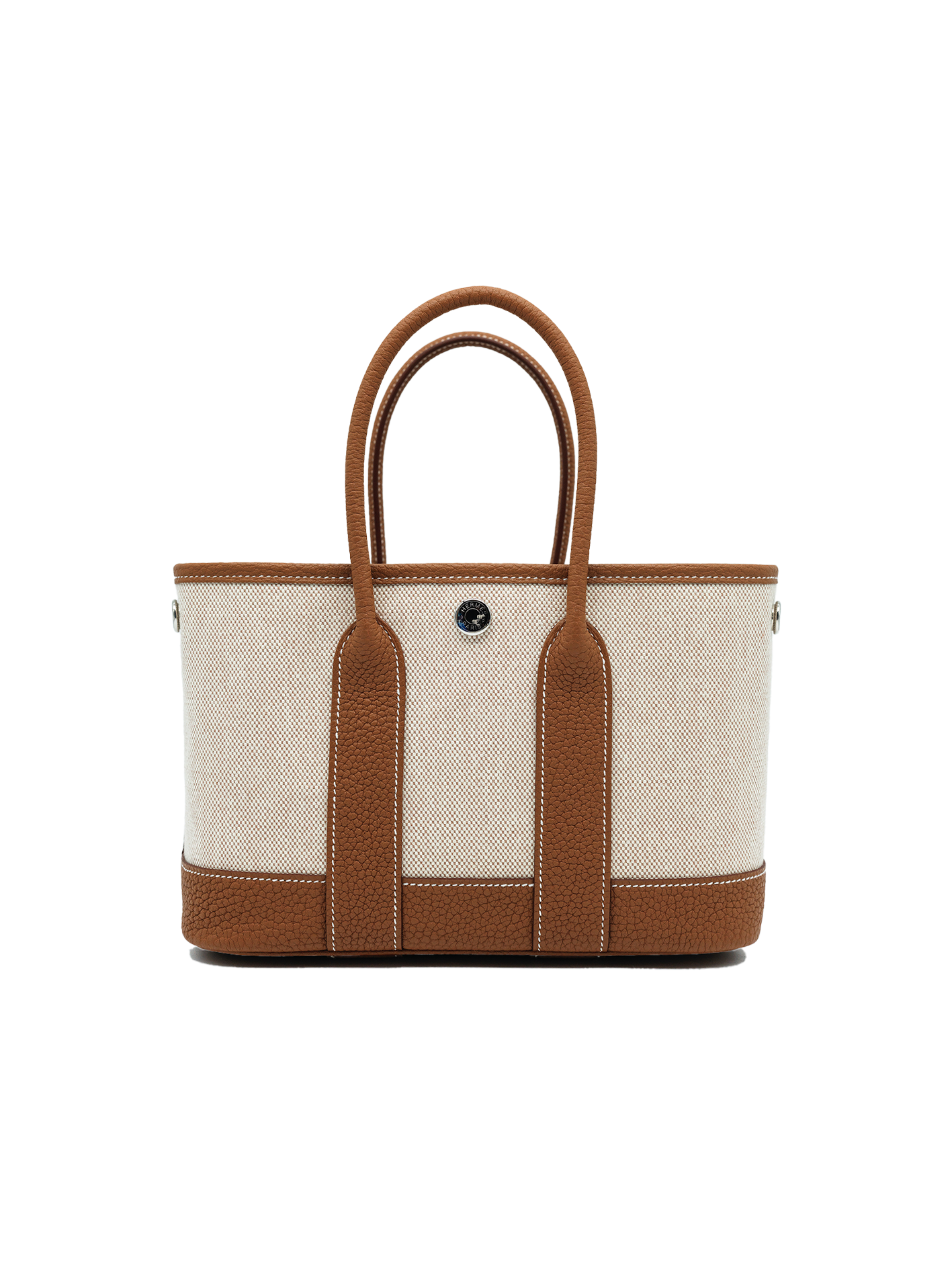 NEW HERMES MINI GARDEN PARTY TOILE/ NEGONDA GOLD PHW