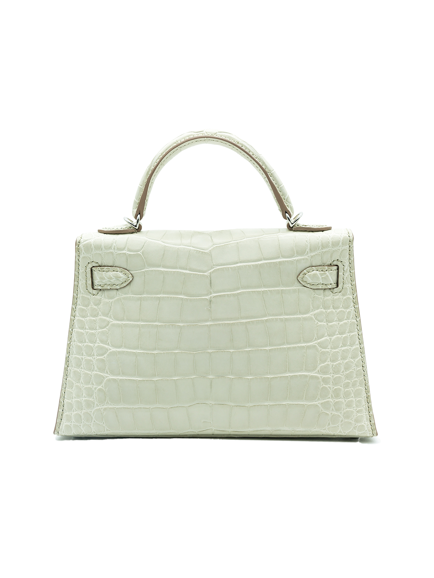 NEW HERMÈS MINI KELLY II ALLIGATOR CROCODILE BETON PHW