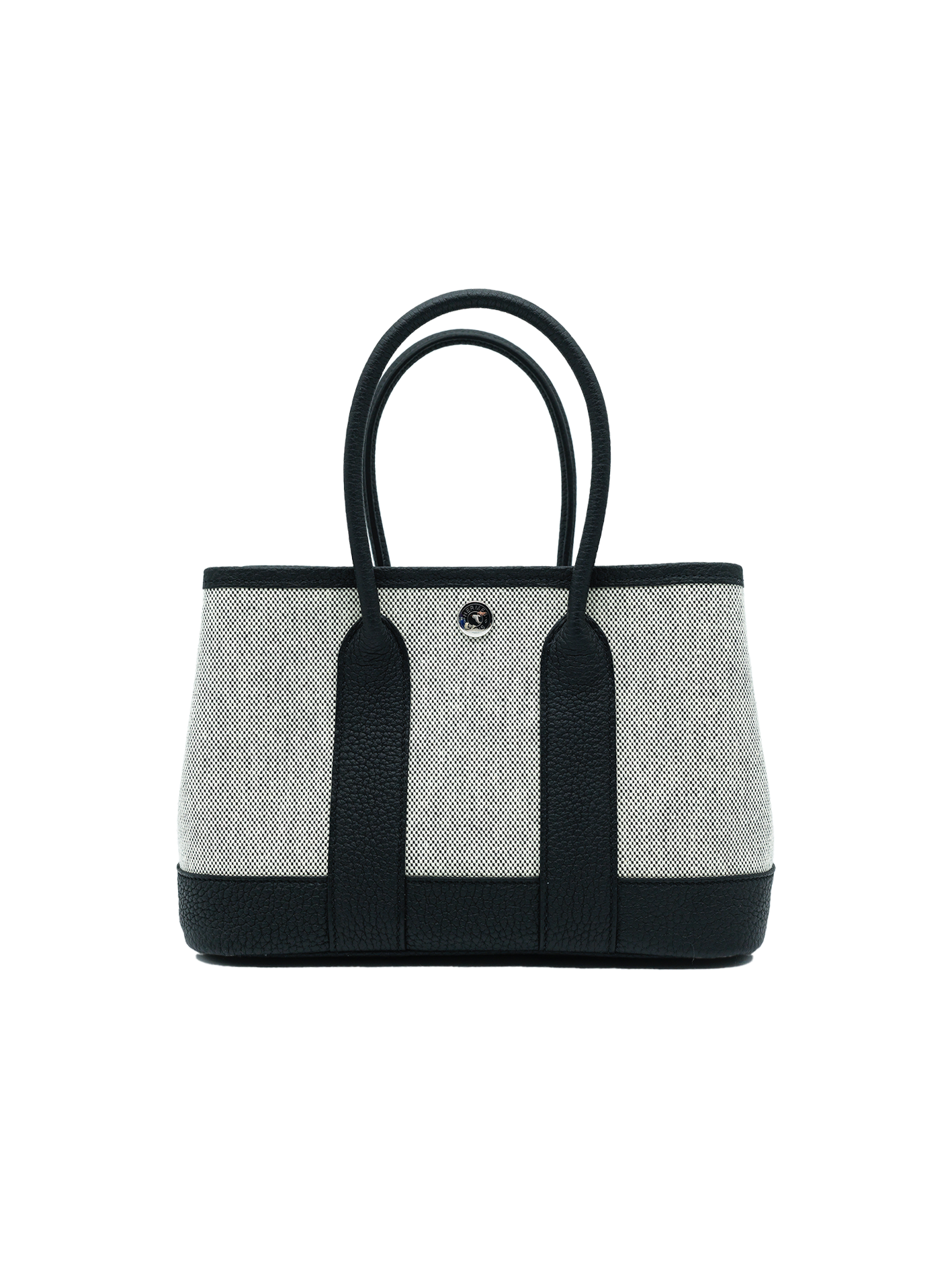 NEW HERMÈS MINI GARDEN PARTY TOILE/ NEGONDA BLACK PHW