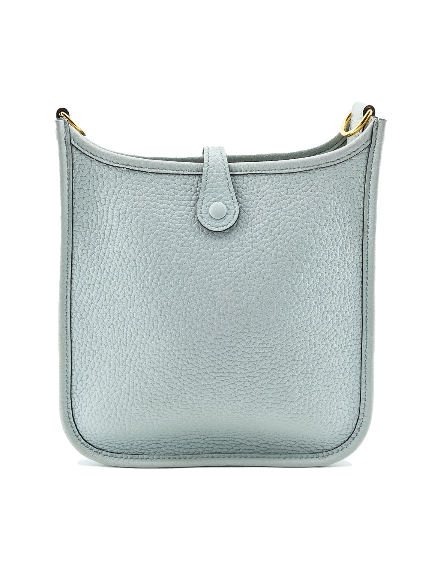 NEW HERMES MINI EVELYNE TAURILLON CLEMENCE BLEU PALE GHW