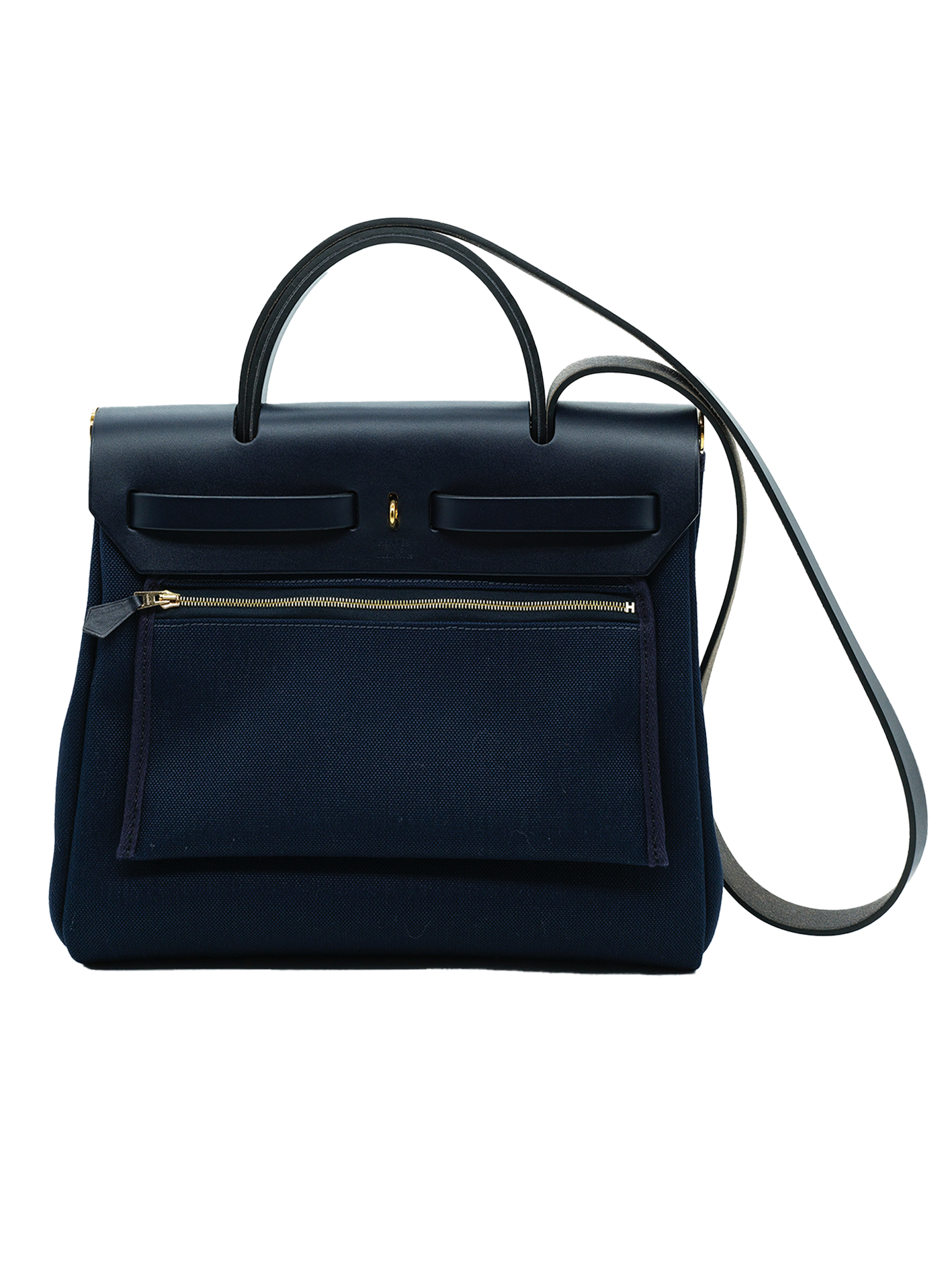 PRE-LOVED HERMÈS HERBAG 31 TOILE BLEU MARINE GHW