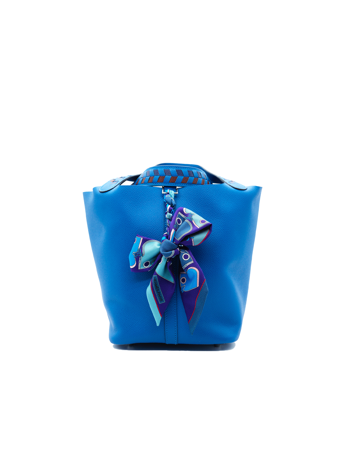 NEW HERMÈS PICOTIN 22 EPSOM BLEU ZELLIGE/ BLEU ENCRE/ ROUGE PHW