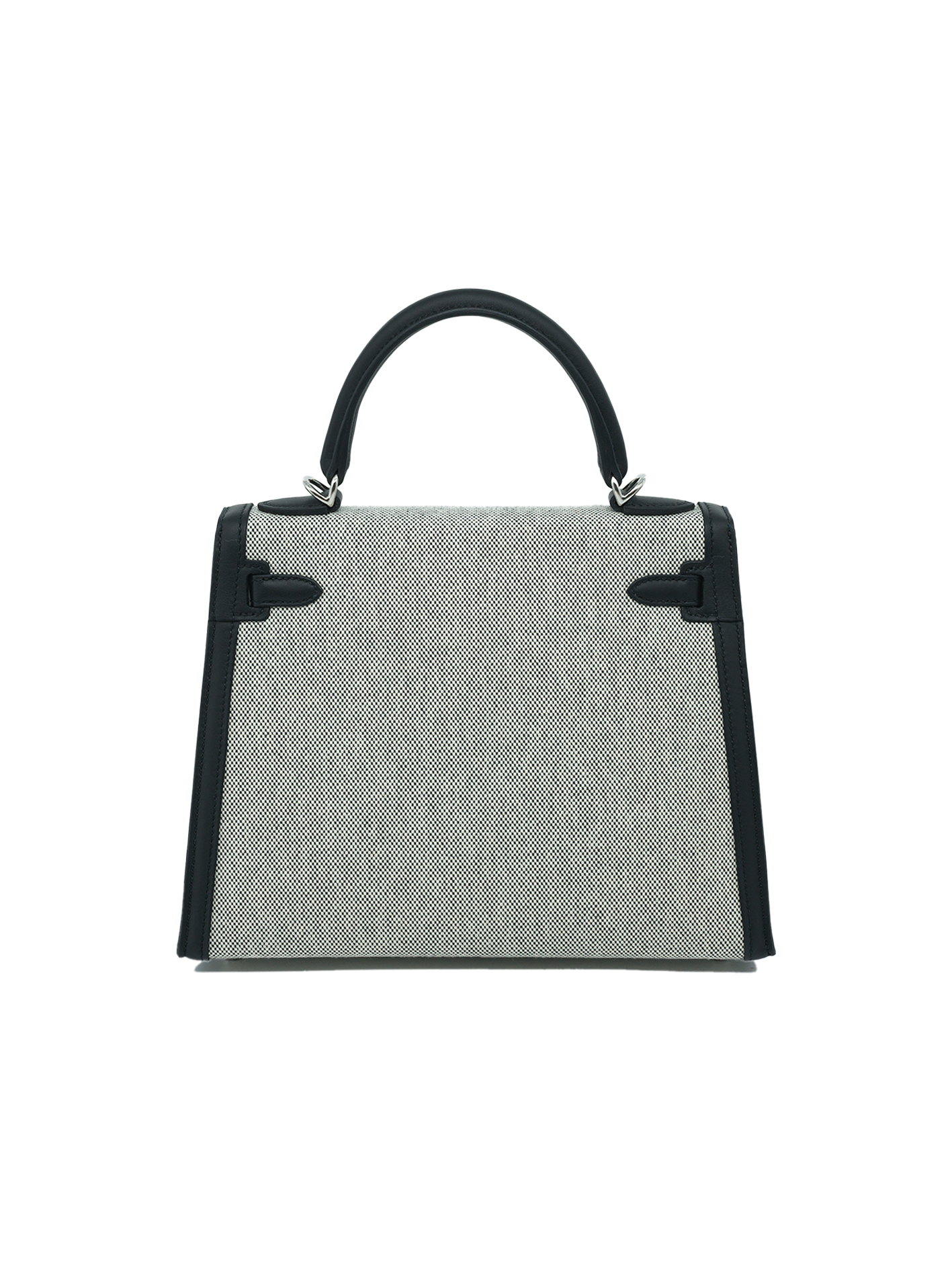 NEW HERMÈS KELLY 25 TOILE/ SWIFT BLACK PHW