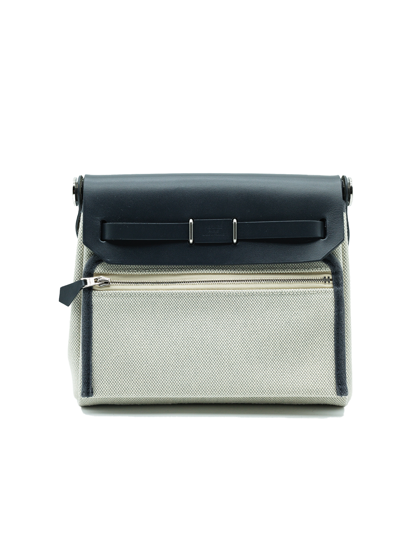 PRE-LOVED HERMÈS MINI HERBAG SWIFT/ TOILE GRIS ARDOISE PHW