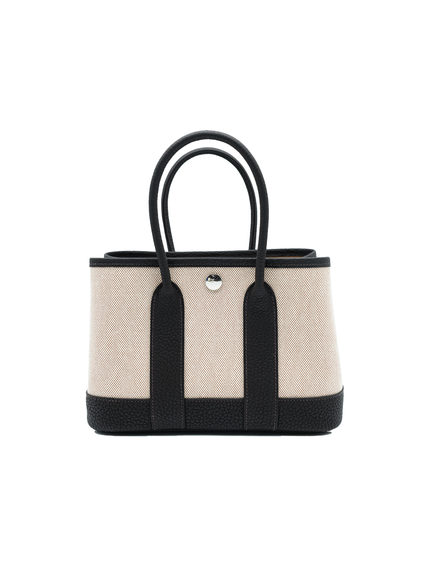 NEW HERMÈS MINI GARDEN PARTY TOILE/ NEGONDA BAI BRUN PHW