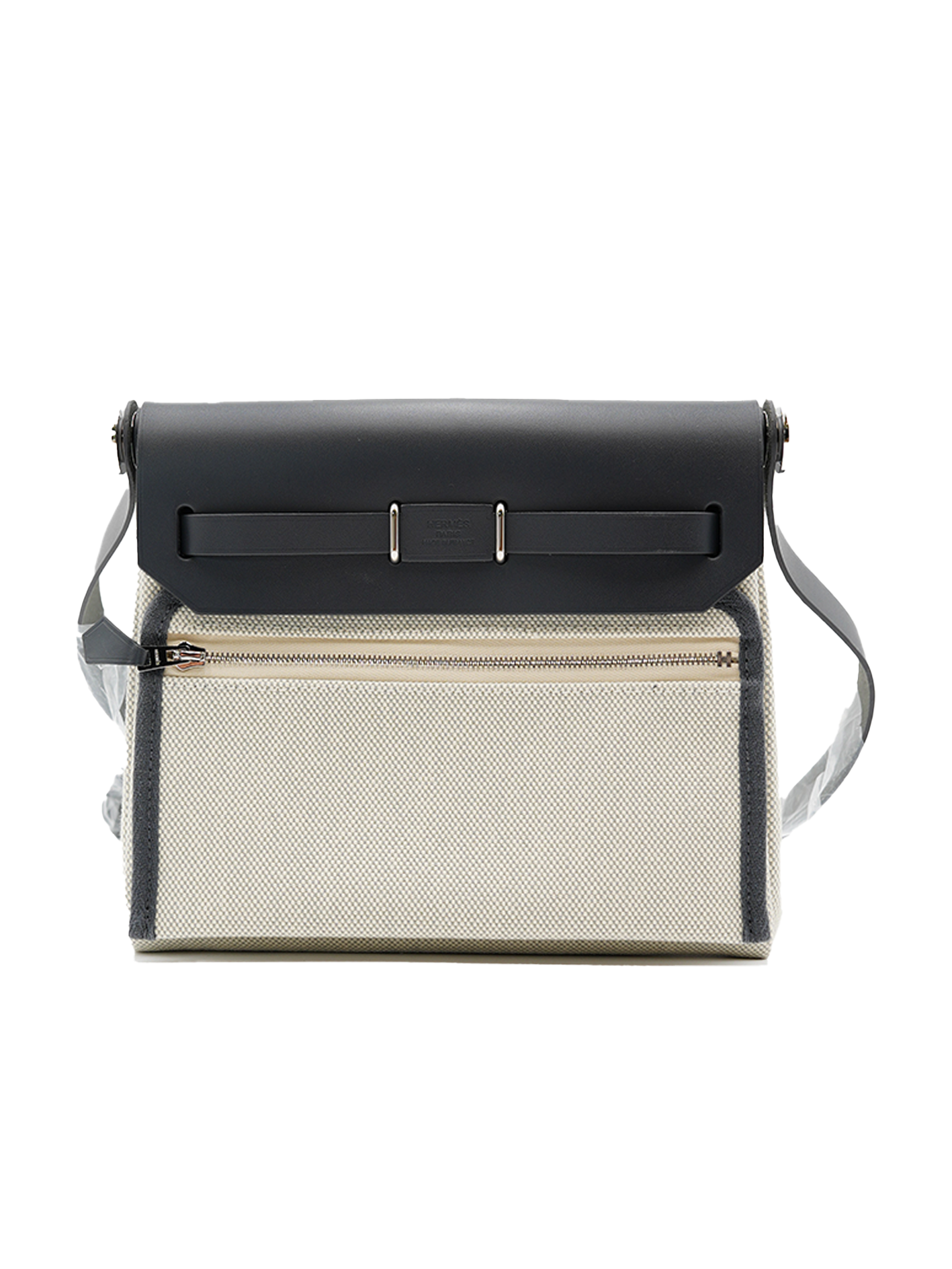 全新 HERMES 迷你 HERBAG TOILE GRIS ARDOISE PHW