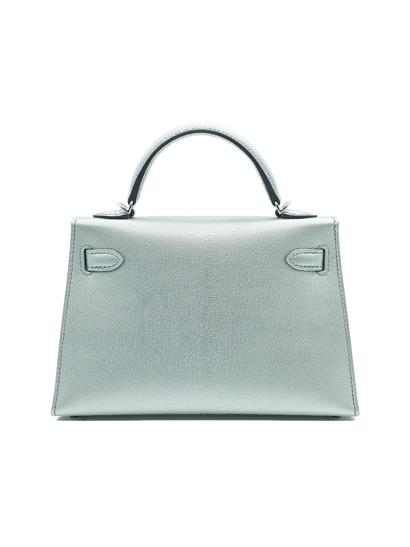 NEW HERMÈS MINI KELLY II MYSORE ARGENT METALLIC PHW