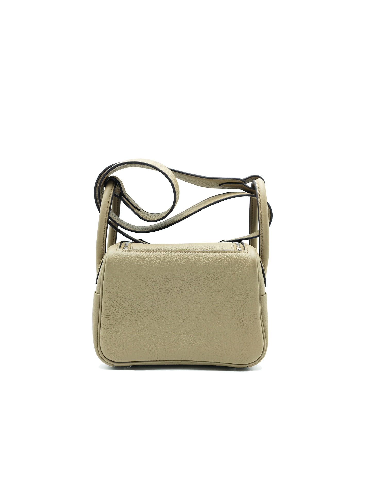 二手爱马仕 MINI LINDY TAURILLON CLEMENCE 米色 MARFA PHW
