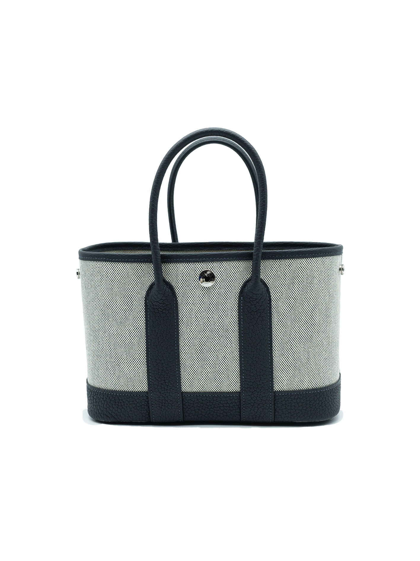 NEW HERMÈS MINI GARDEN PARTY TOILE/ NEGONDA GRIS ARDOISE PHW