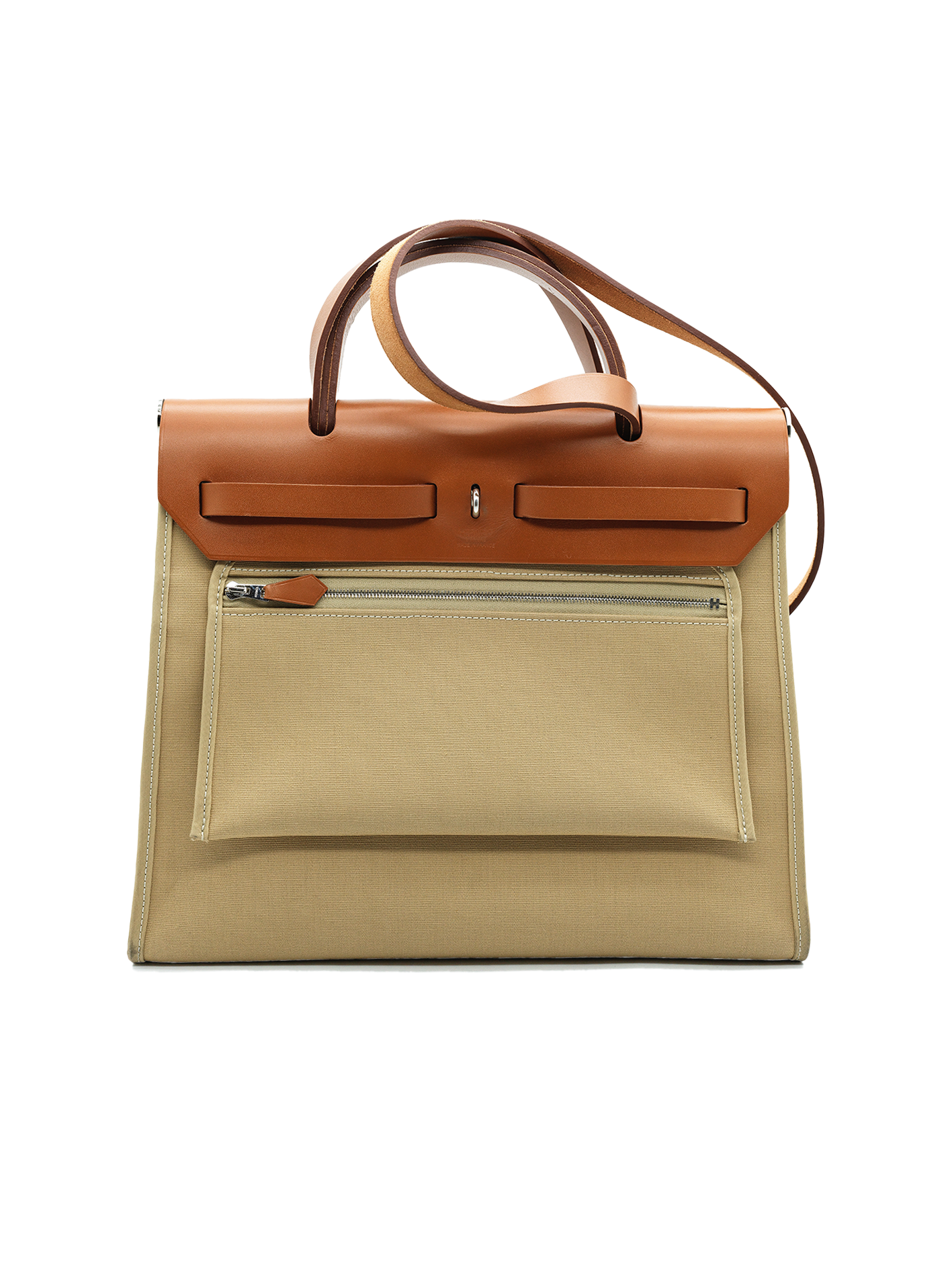 PRE-LOVED HERMÈS HERBAG 31 TOILE/ SWIFT TRENCH/ FAUVE PHW