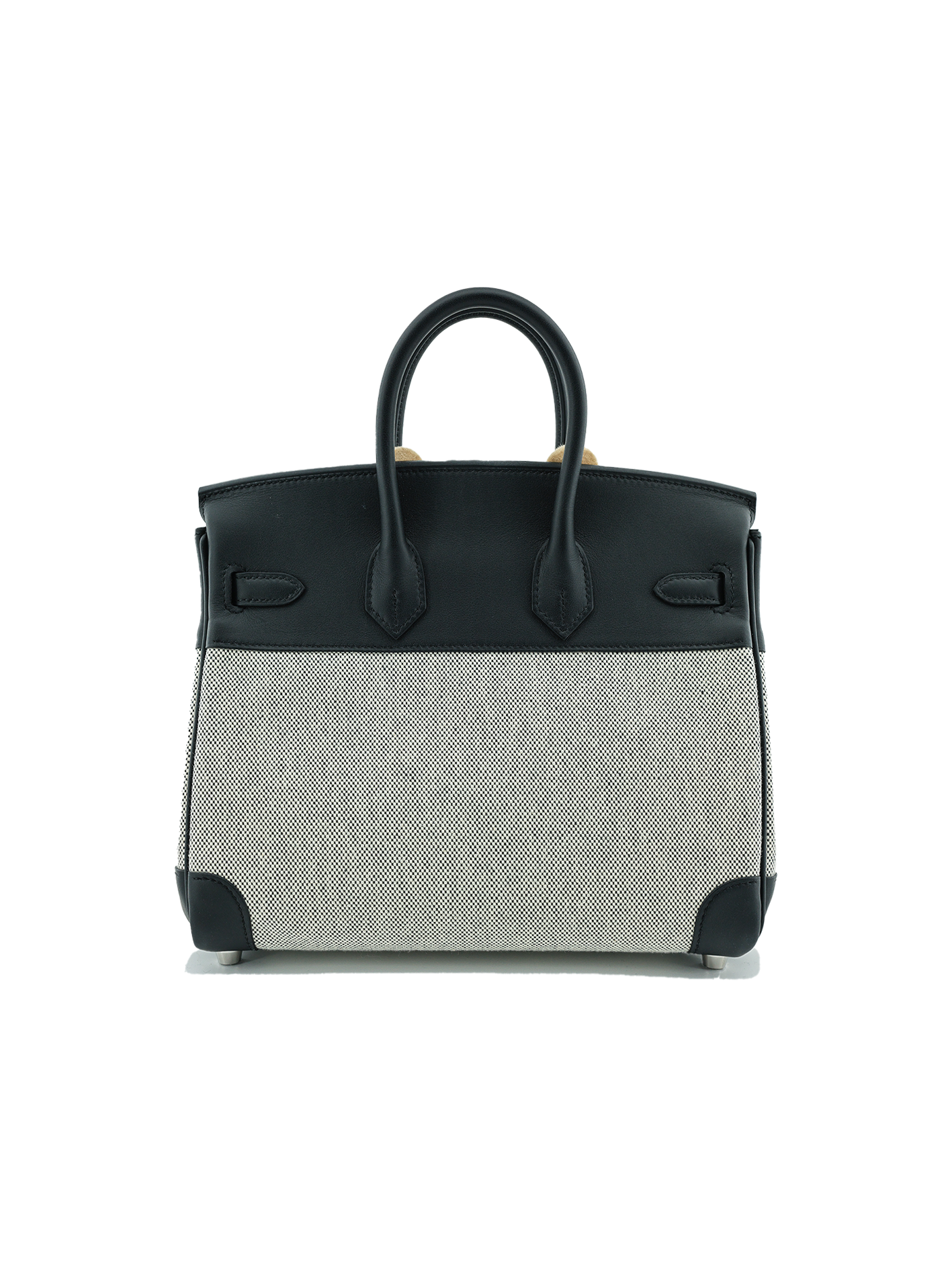 NEW HERMES BIRKIN 25 TOILE BLACK PHW