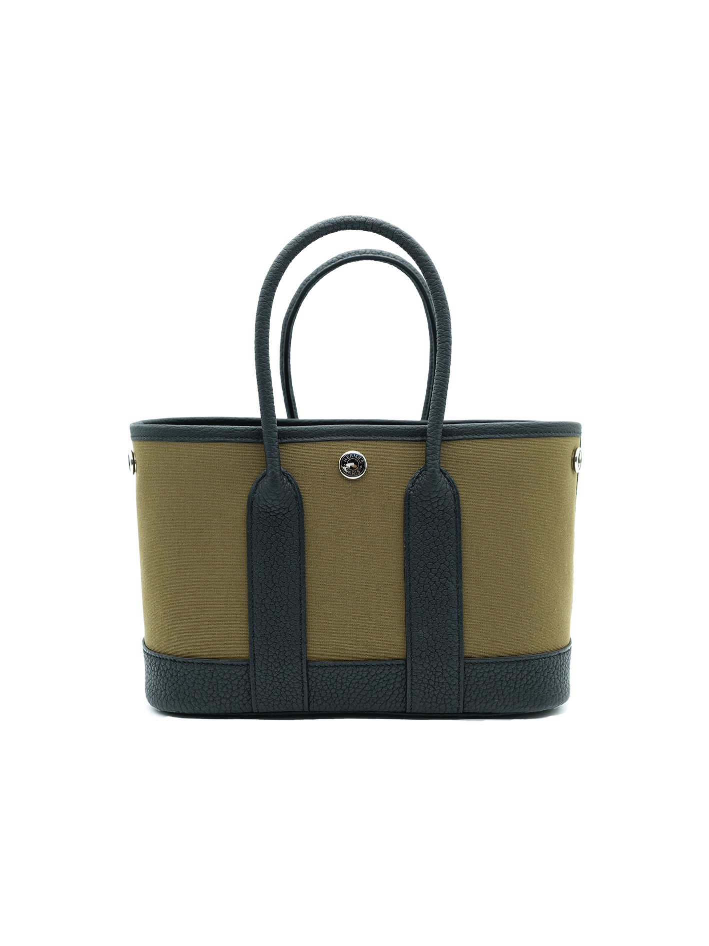 NEW HERMÈS MINI GARDEN PARTY TOILE/ NEGONDA VERT OLIVE PHW