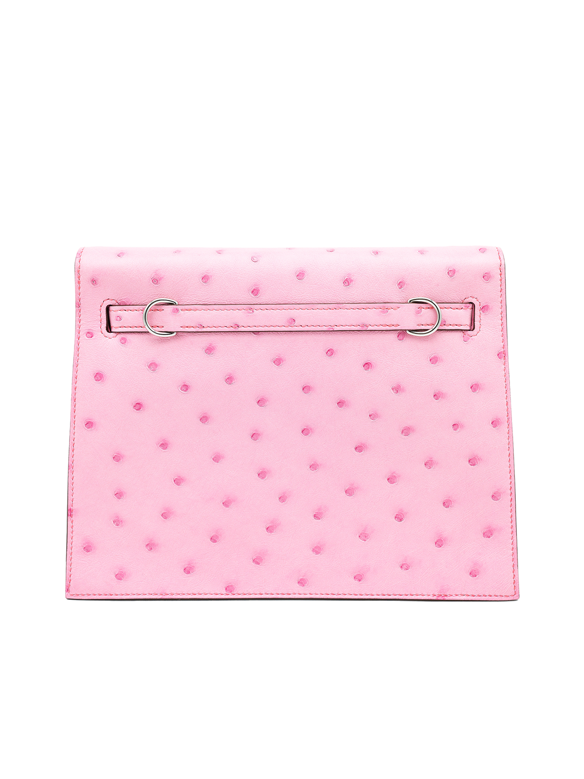 NEW HERMÈS KELLY DANSE OSTRICH ROSE BUBBLEGUM PHW