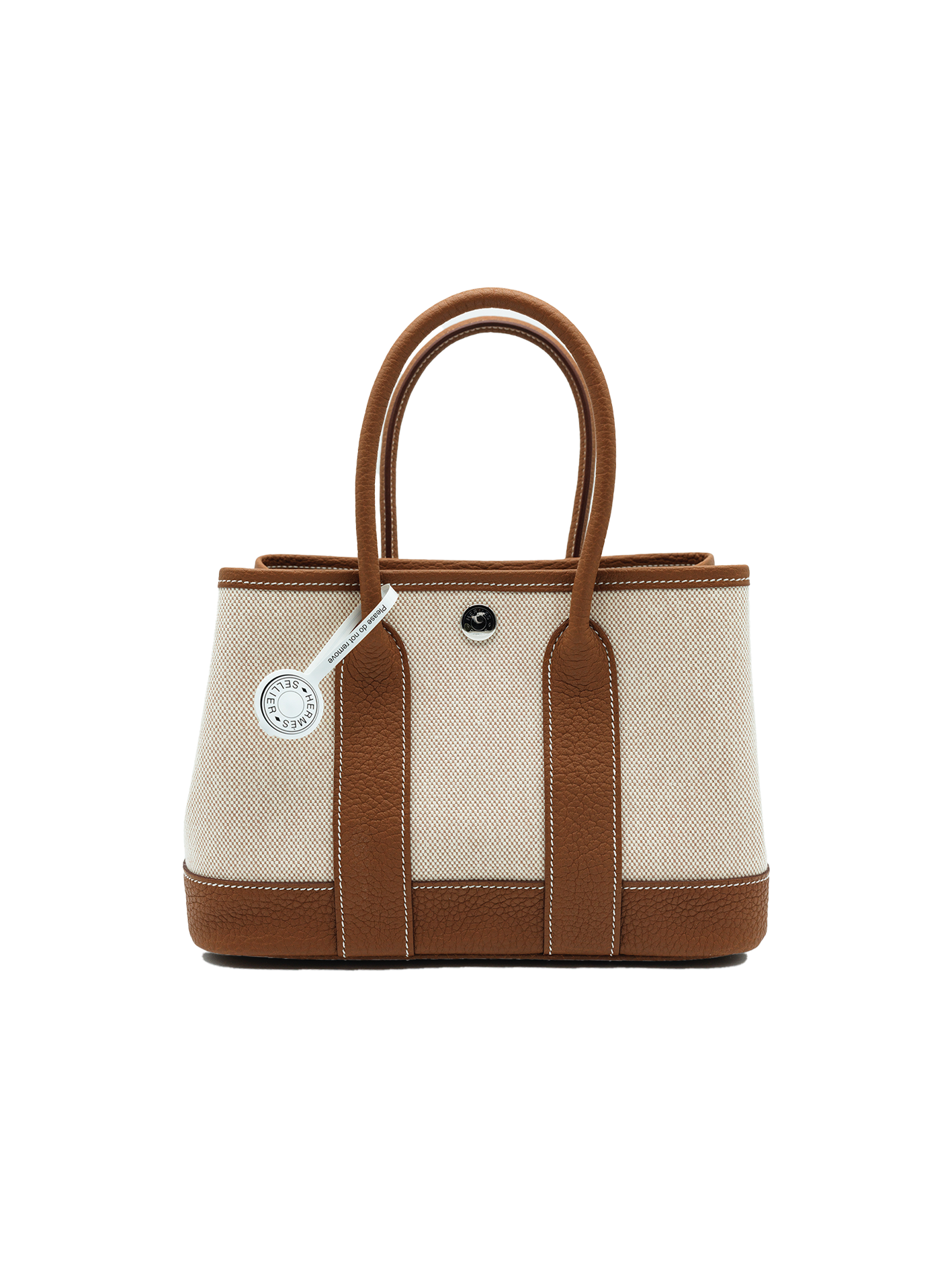 NEW HERMÈS MINI GARDEN PARTY TOILE/ NEGONDA GOLD PHW