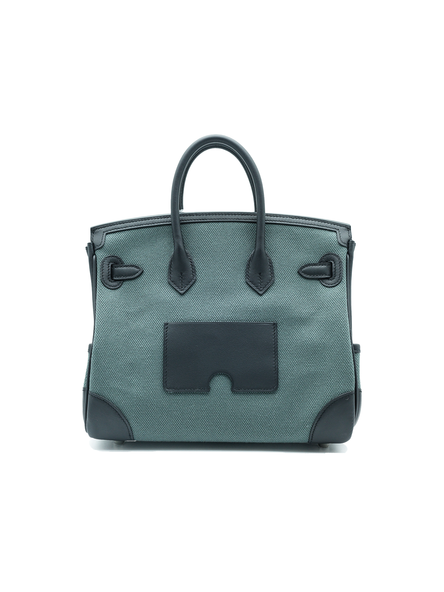 全新爱马仕铂金包 25 SWIFT/TOILE VERT MANGROVE PHW