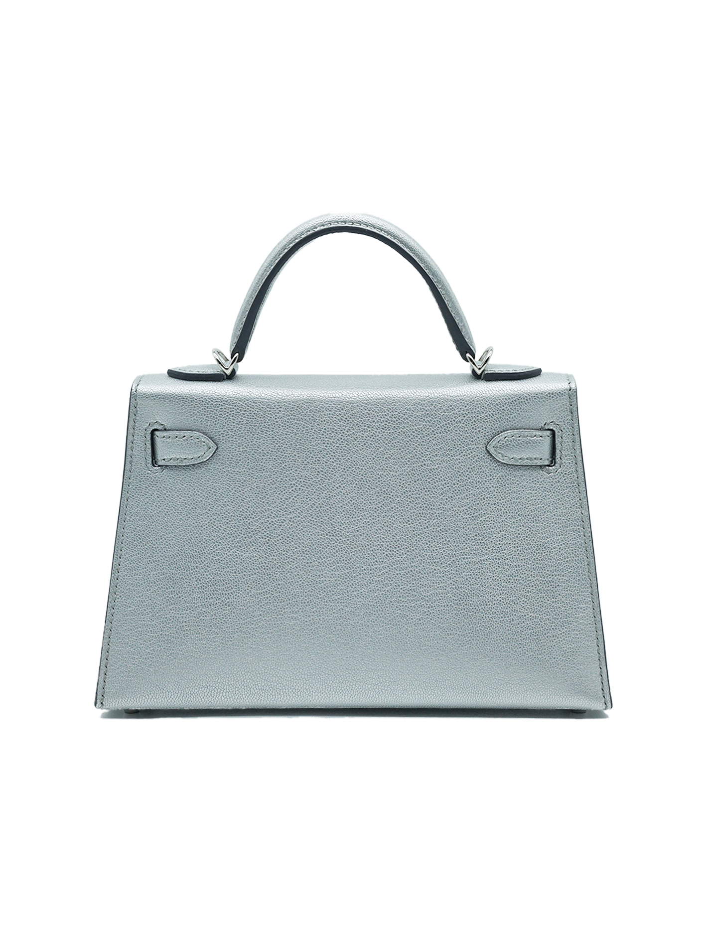 NEW HERMÈS MINI KELLY II MYSORE ARGENT METALLIC PHW