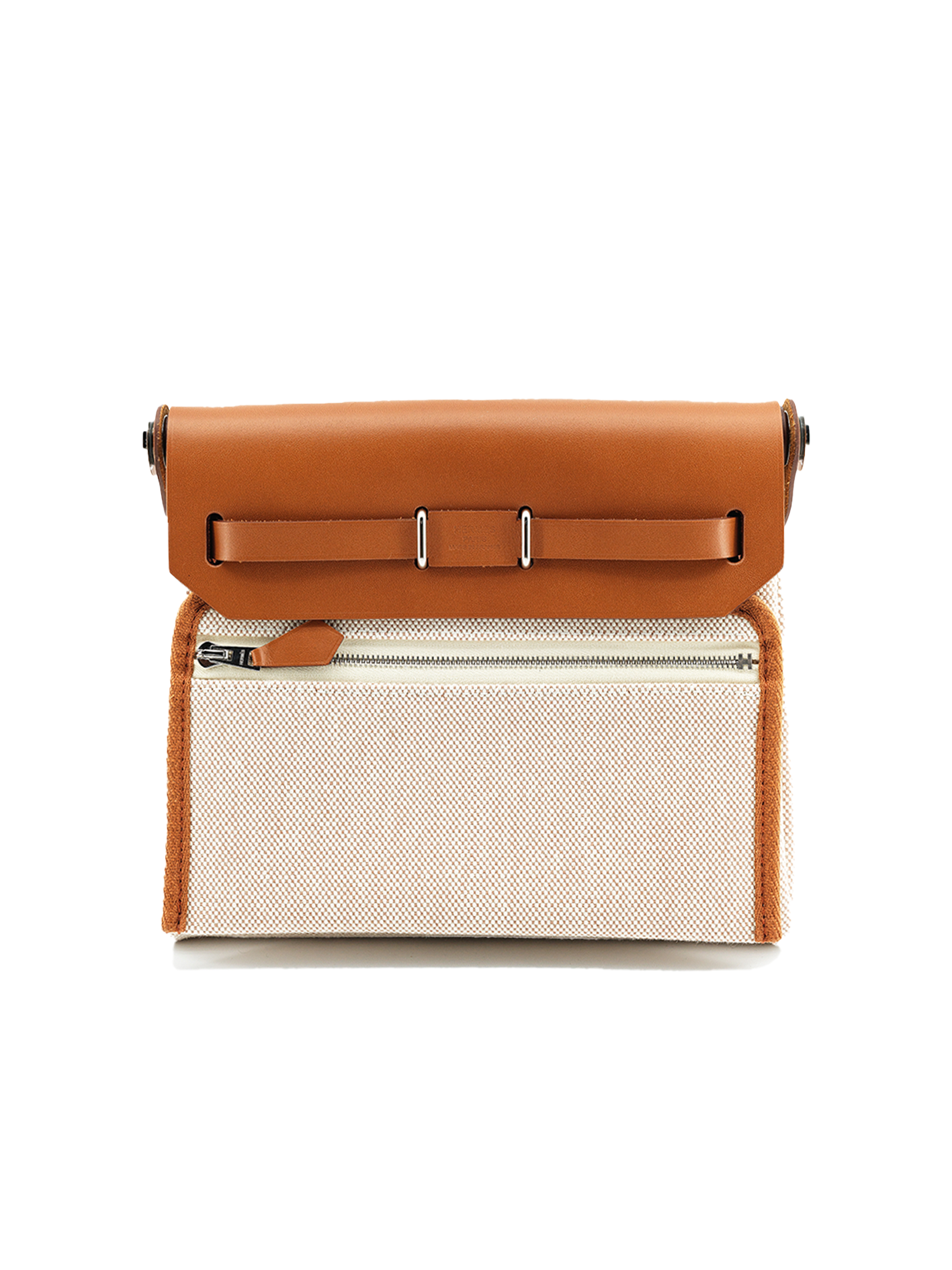 二手爱马仕迷你 HERBAG TOILE/ SWIFT ECRU/ BEIGE PHW