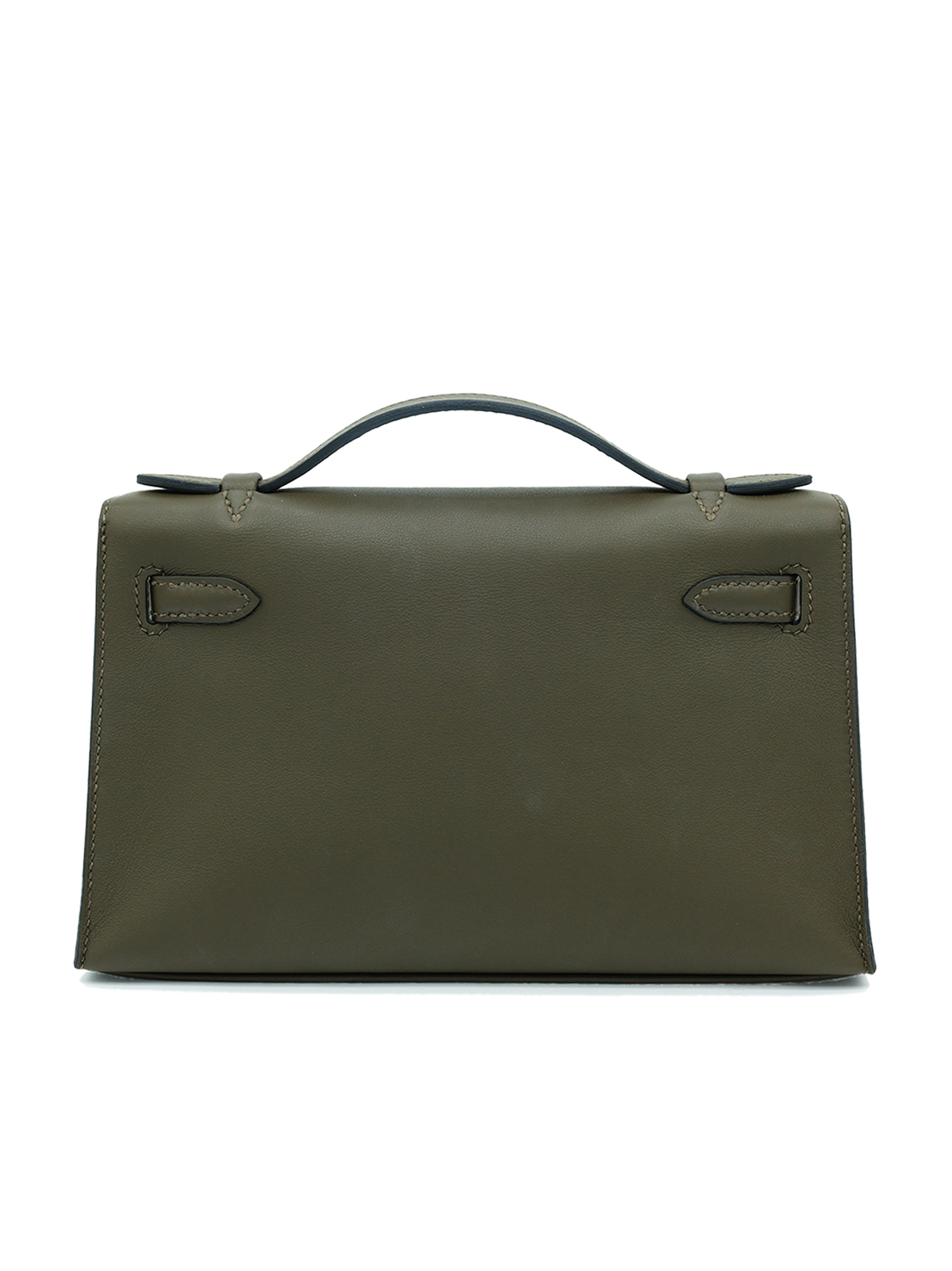 PRE-LOVED HERMÈS KELLY POCHETTE SWIFT VERT LODEN PBHW