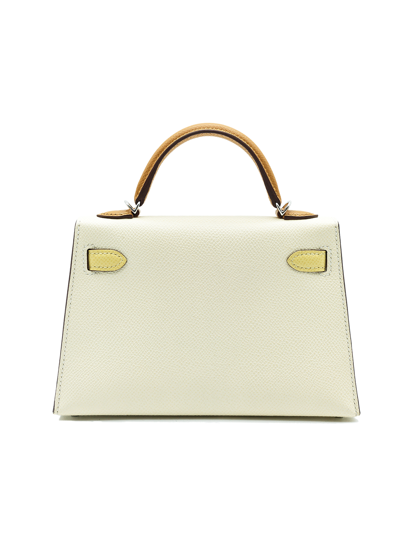 PRE-LOVED HERMÈS MINI KELLY II EPSOM NATA/ JAUNE POUSSIN/ SESAME PHW