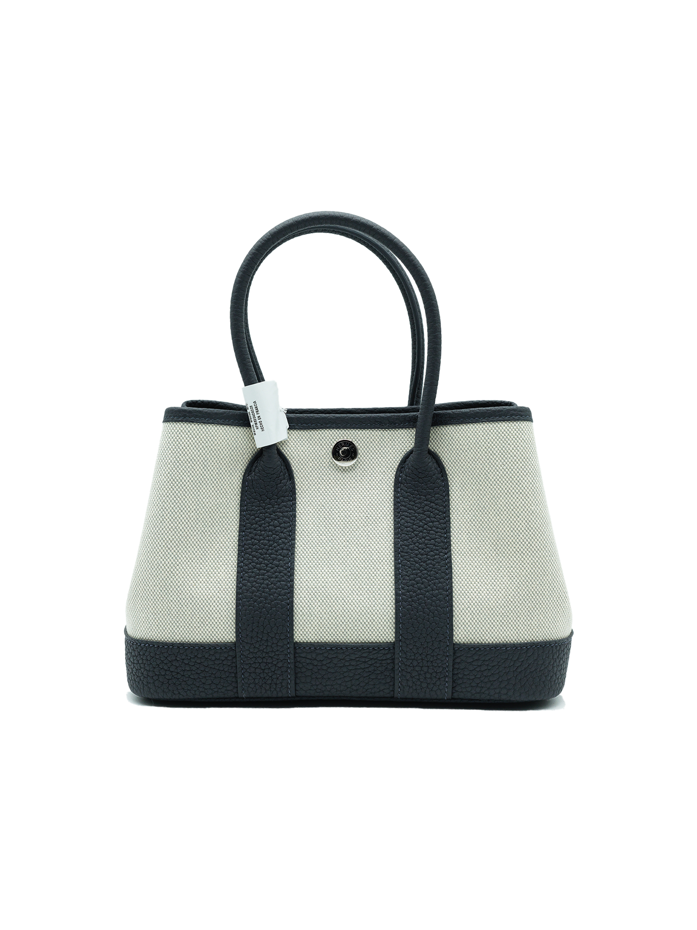 NEW HERMÈS MINI GARDEN PARTY TOILE/ NEGONDA GRIS ARDOISE PHW