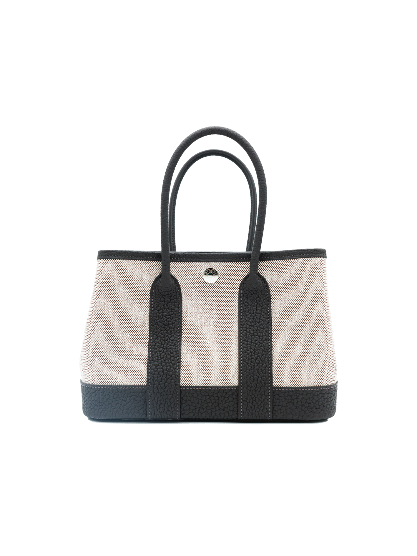 NEW HERMÈS MINI GARDEN PARTY TOILE/ NEGONDA BAI BRUN PHW