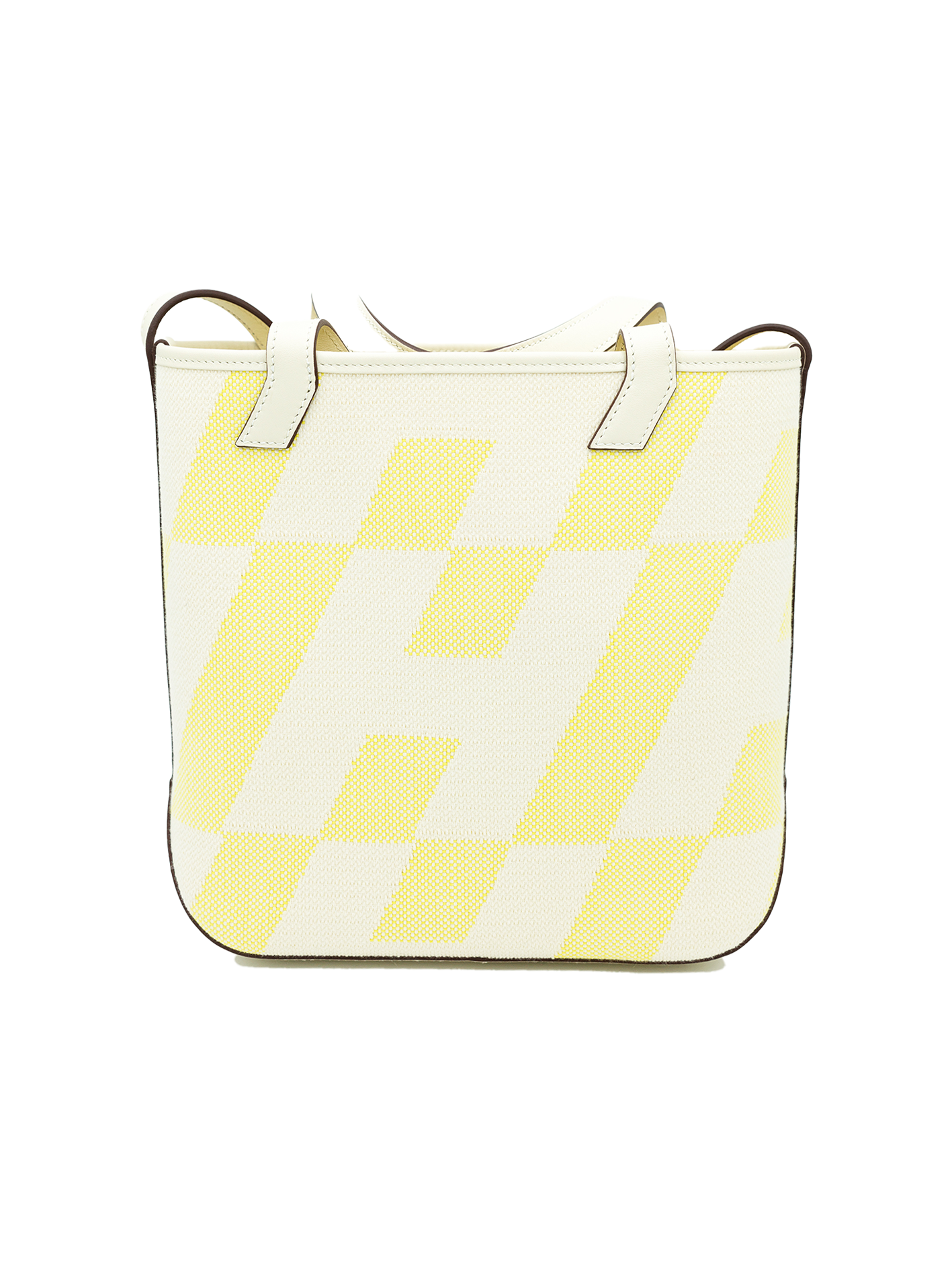 PRE-LOVED HERMÈS CABAS H EN BIAIS 27 TOILE BEIEG/ LIME/ NATA
