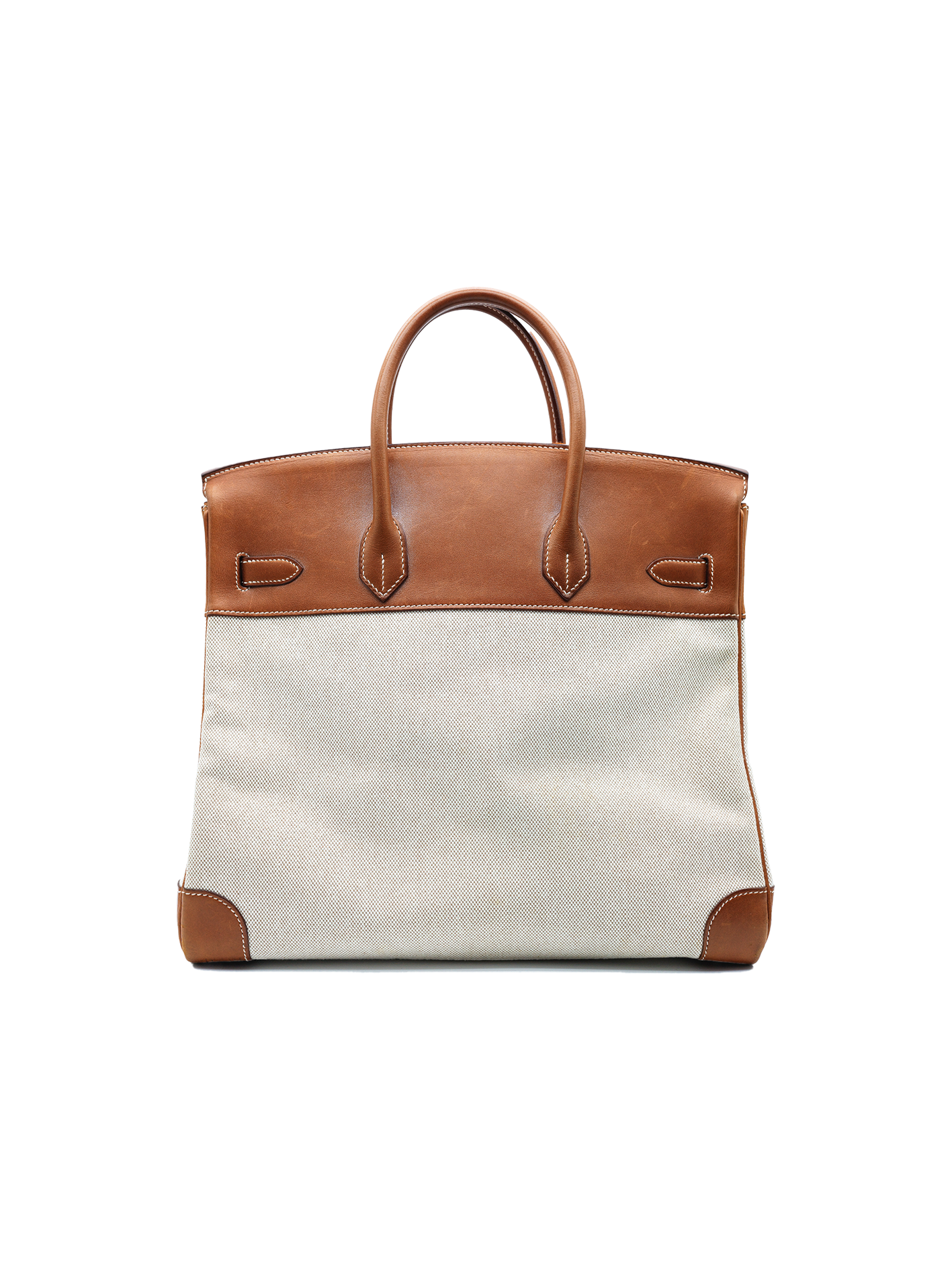 PRE-LOVED HERMES BIRKIN HAC 35 TOILE/ BARENIA GOLD PHW