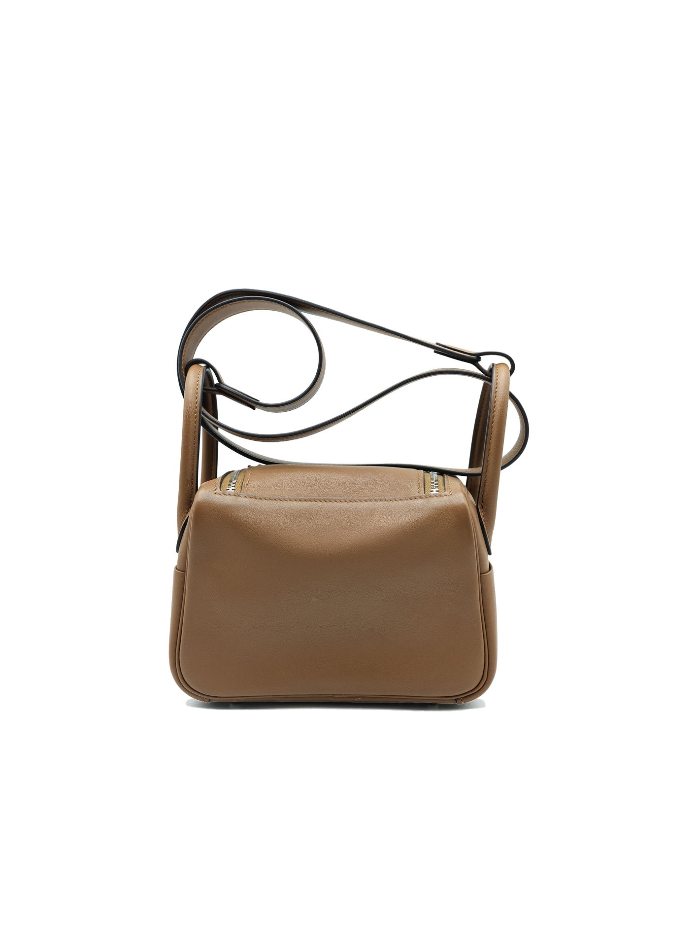 PRE-LOVED HERMES MINI LINDY SWIFT CHESTNUT/ BISCUIT PHW