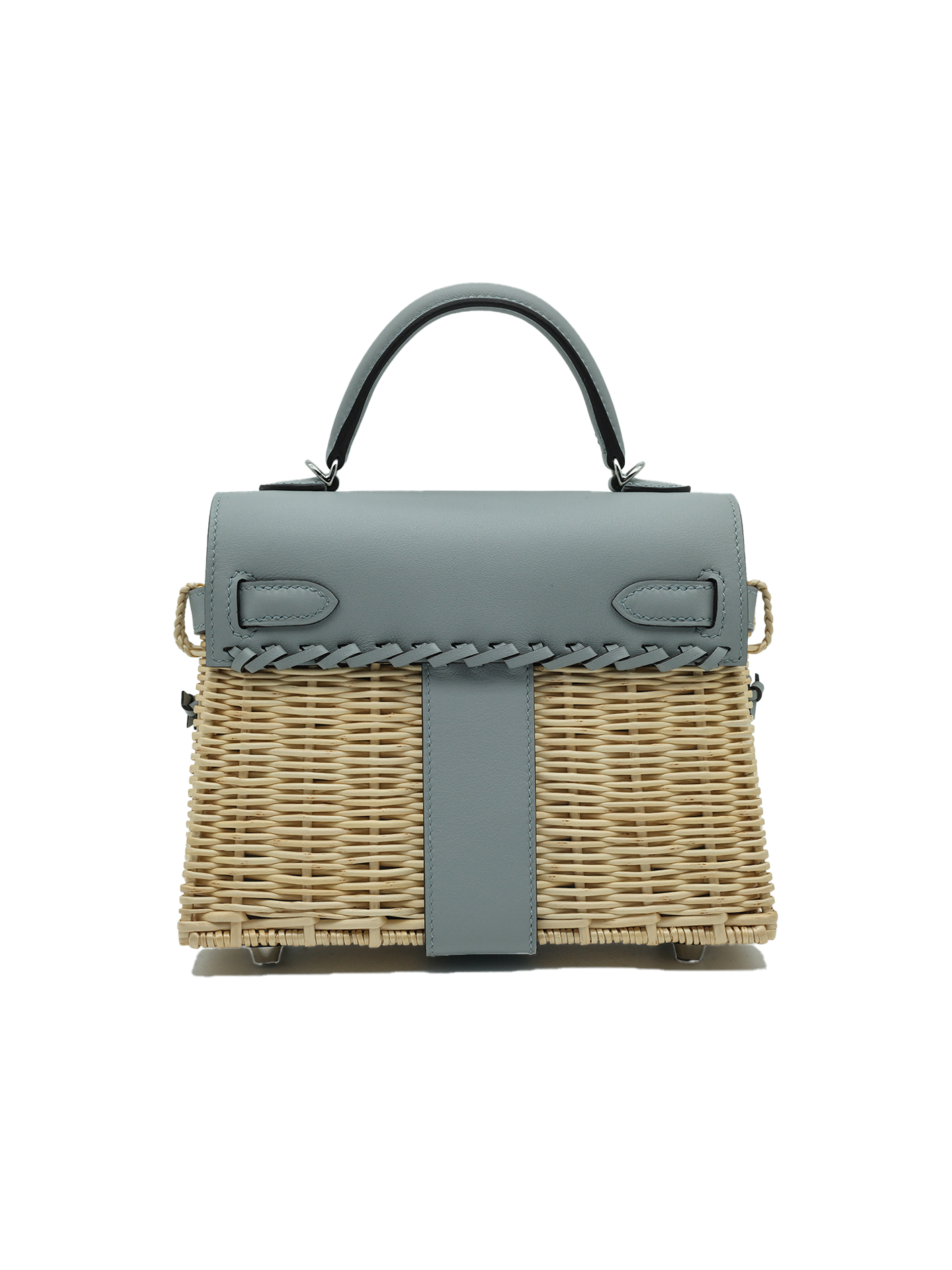 NEW HERMÈS MINI KELLY II PICNIC SWIFT BLEU GLACIAL PHW