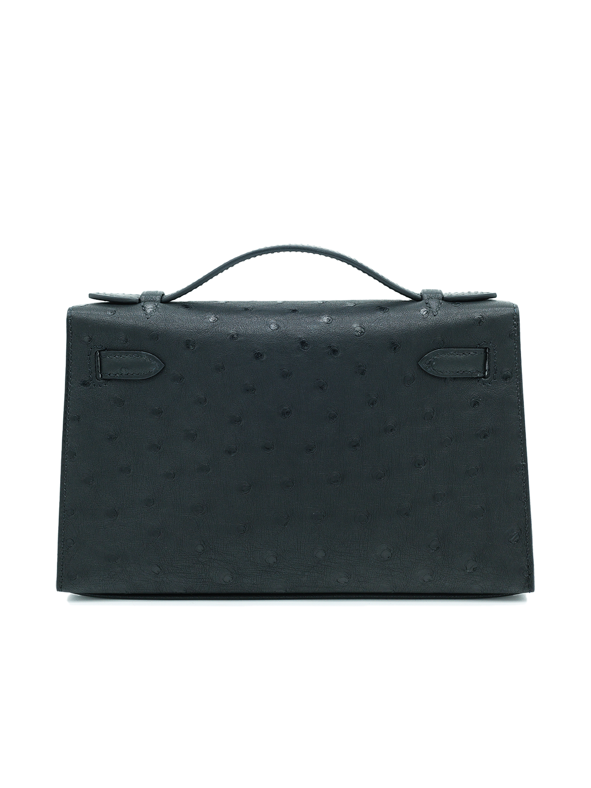 NEW HERMÈS KELLY POCHETTE OSTRICH BLACK GHW
