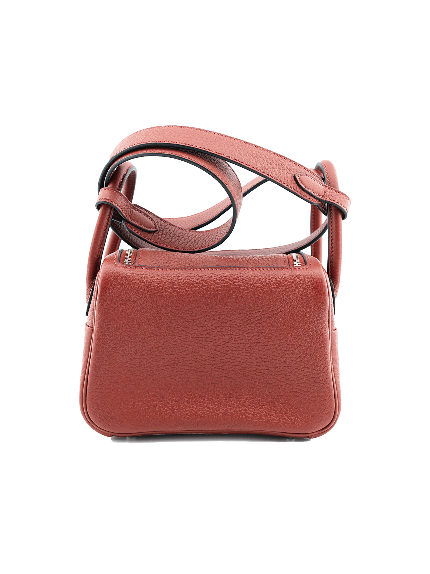 PRE-LOVED HERMES MINI LINDY TAURILLON CLEMENCE ROUGE H PHW
