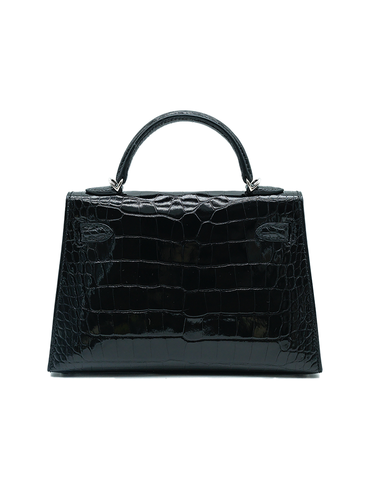 NEW HERMÈS MINI KELLY II ALLIGATOR CROCODILE BLACK PHW