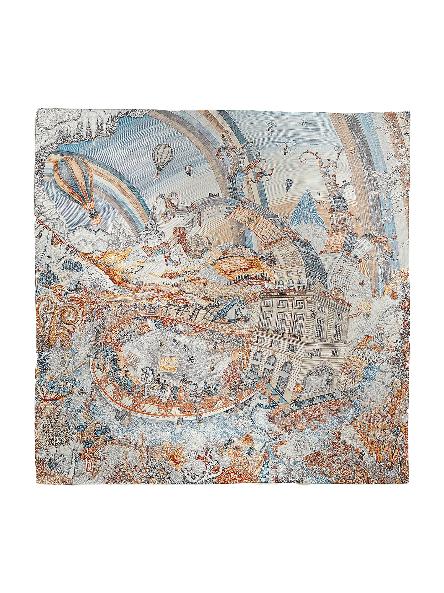 NEW HERMÈS CARRE SCARF LES FOLIES DU FAUBOURG SCARF 90 CM
