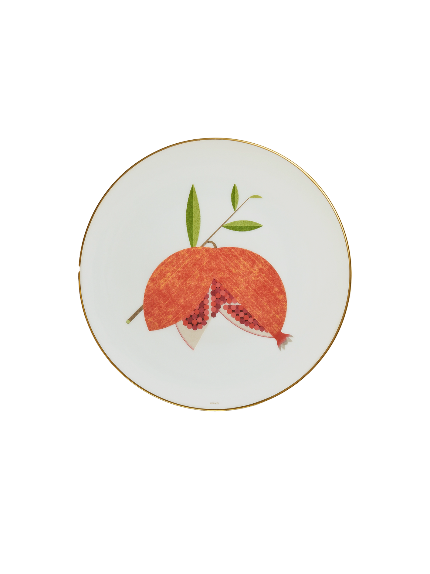 NEW HERMÈS KAORUMI DESSERT PLATE POMEGRANATE