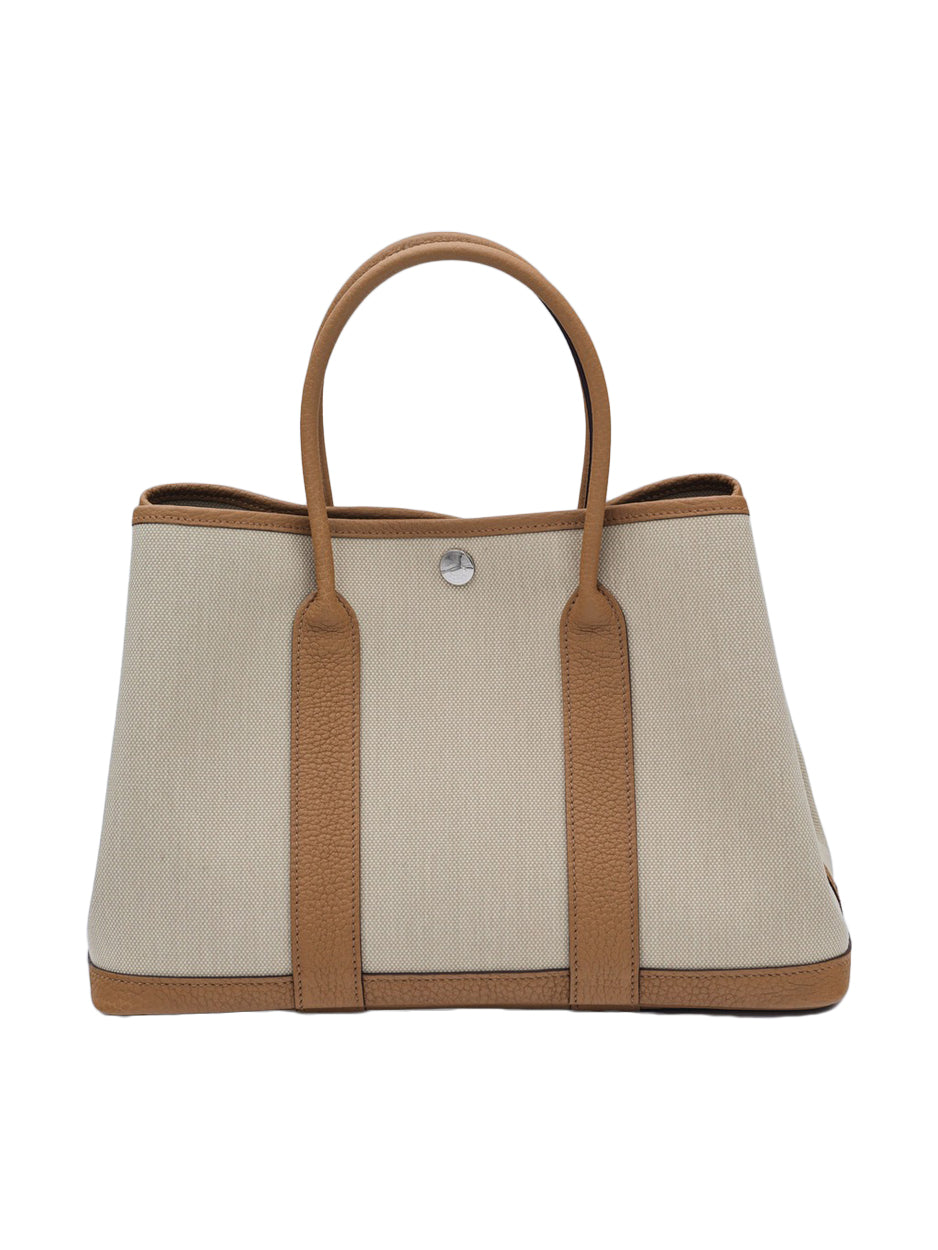 NEW HERMES GARDEN PARTY 30 BISCUIT W/ TOILE PHW