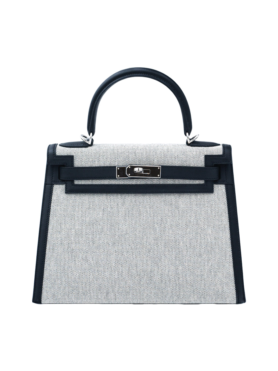 PRE-LOVED HERMES KELLY 28 SWIFT BLACK W/ TOILE PHW
