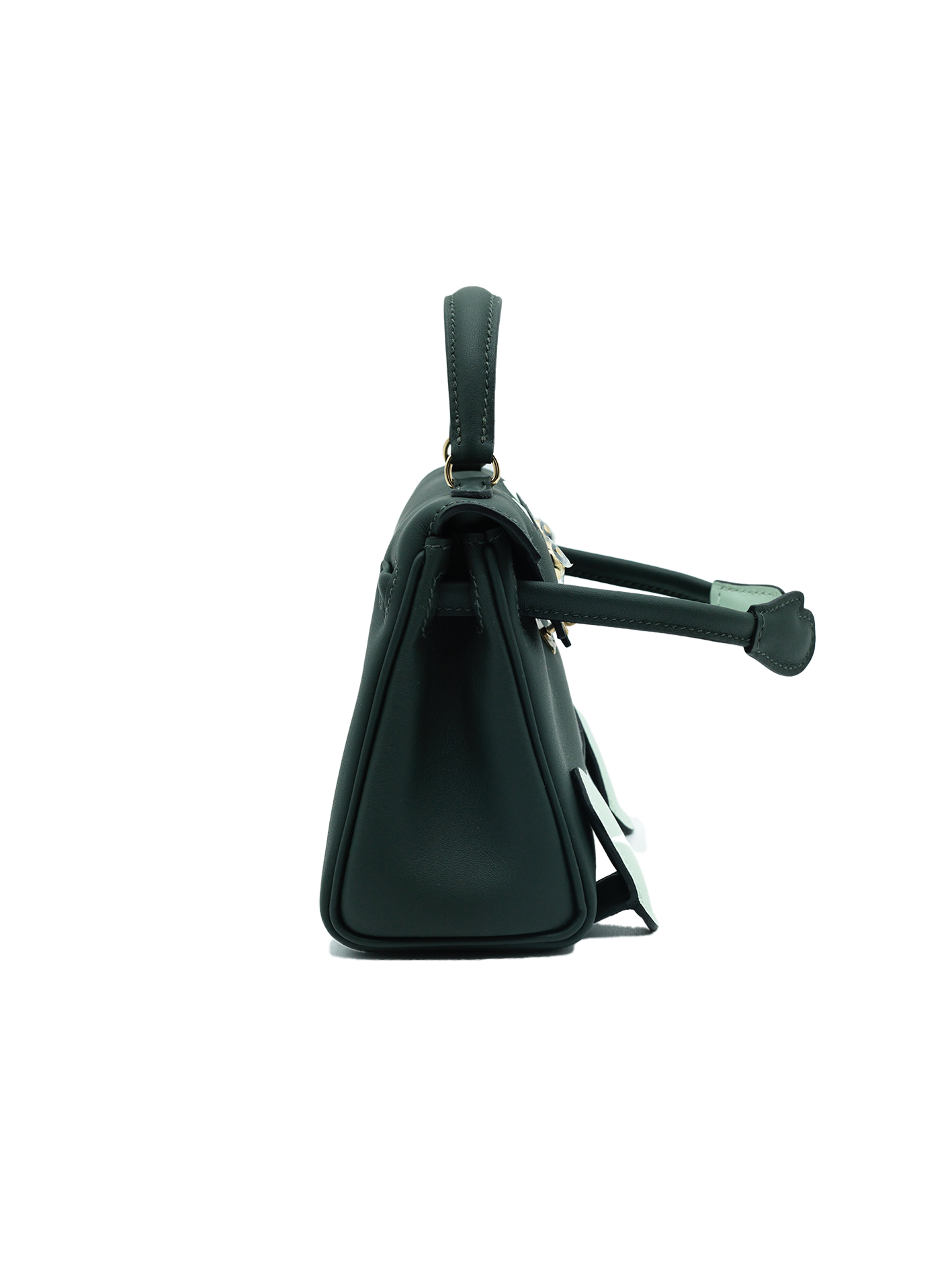 NEW HERMÈS QUELLE IDOLE KELLY DOLL SWIFT VERT FONCÉ/ VERT PEPPERMINT PBHW