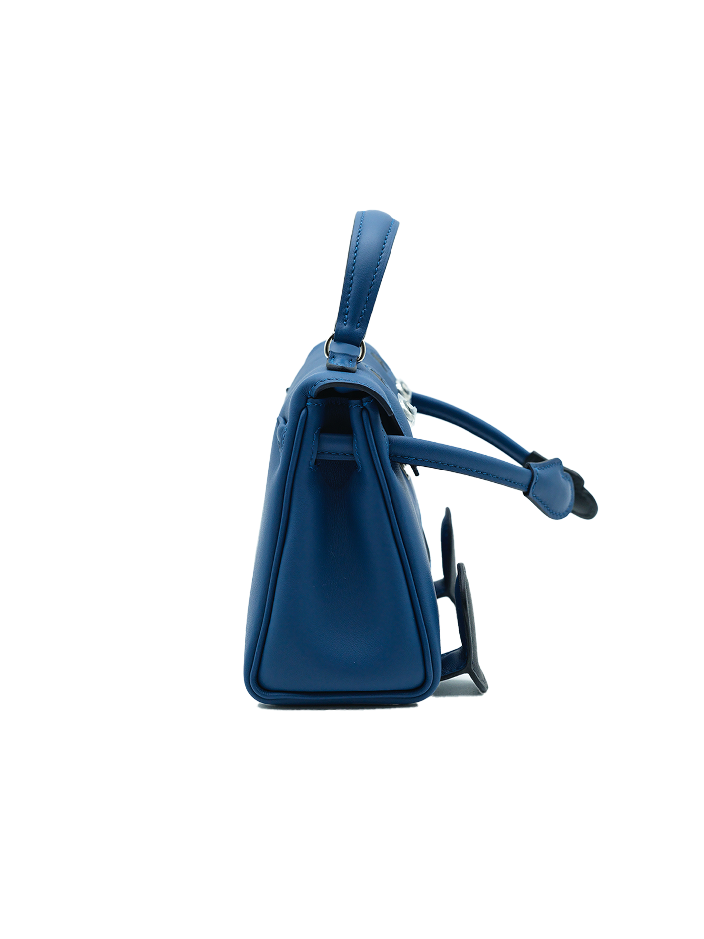 NEW HERMÈS QUELLE IDOLE KELLY DOLL SWIFT BLEU TIE/ CABAN PHW
