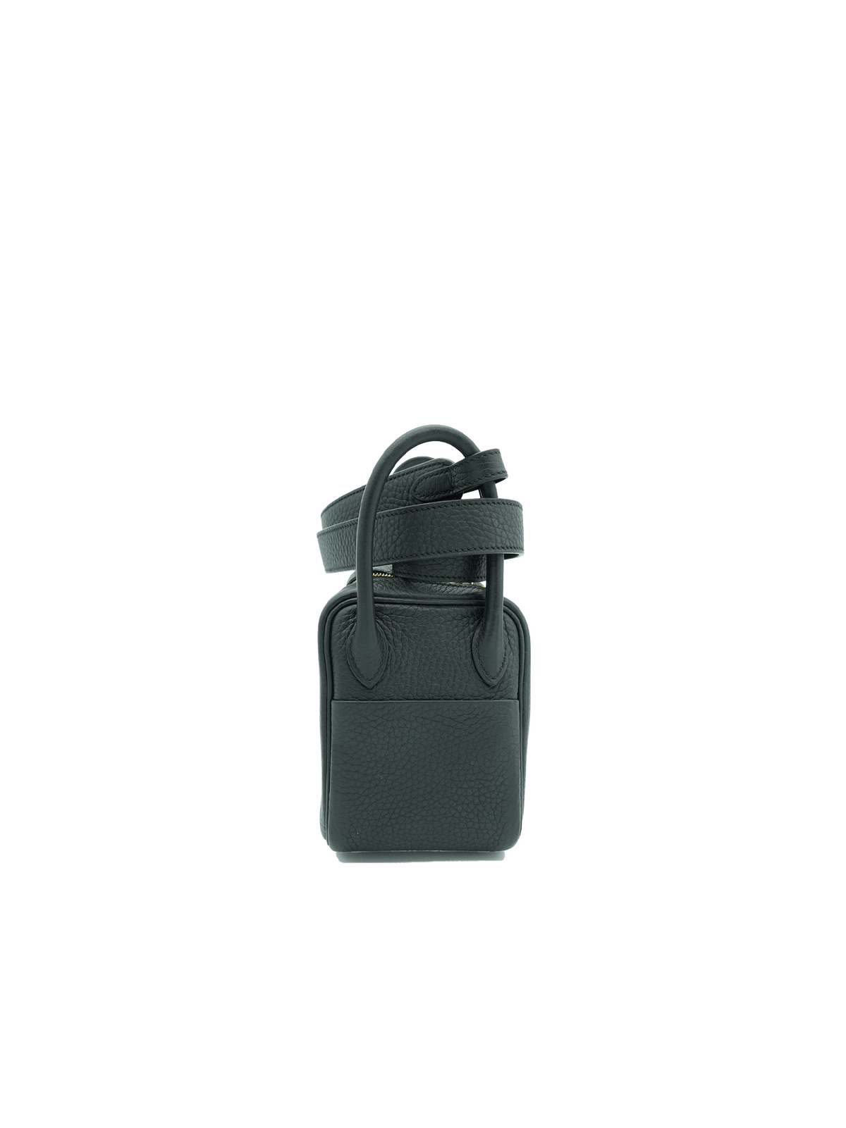 PRE-LOVED HERMÈS MINI LINDY TAURILLON CLEMENCE BLACK GHW