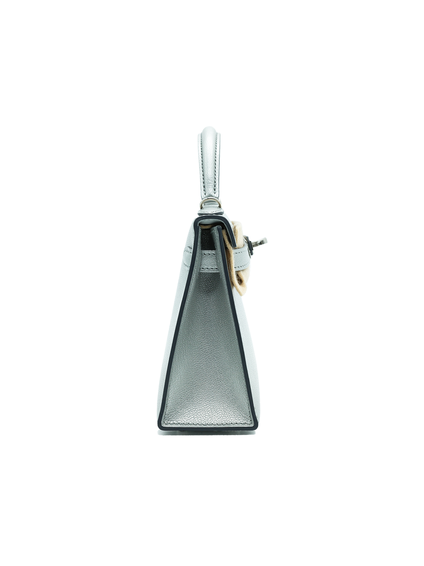 NEW HERMÈS MINI KELLY II MYSORE ARGENT METALLIC PHW