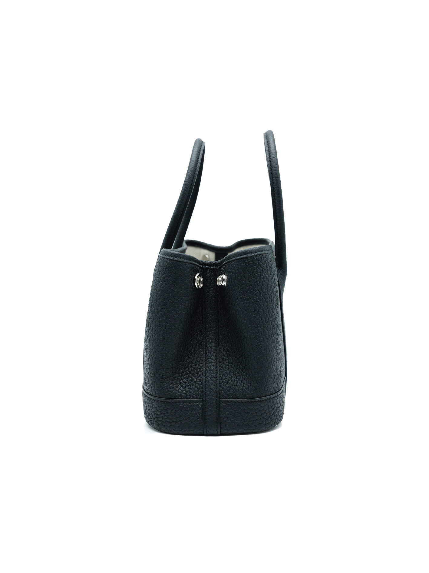 NEW HERMÈS MINI GARDEN PARTY TOILE/ TOGO BLACK PHW