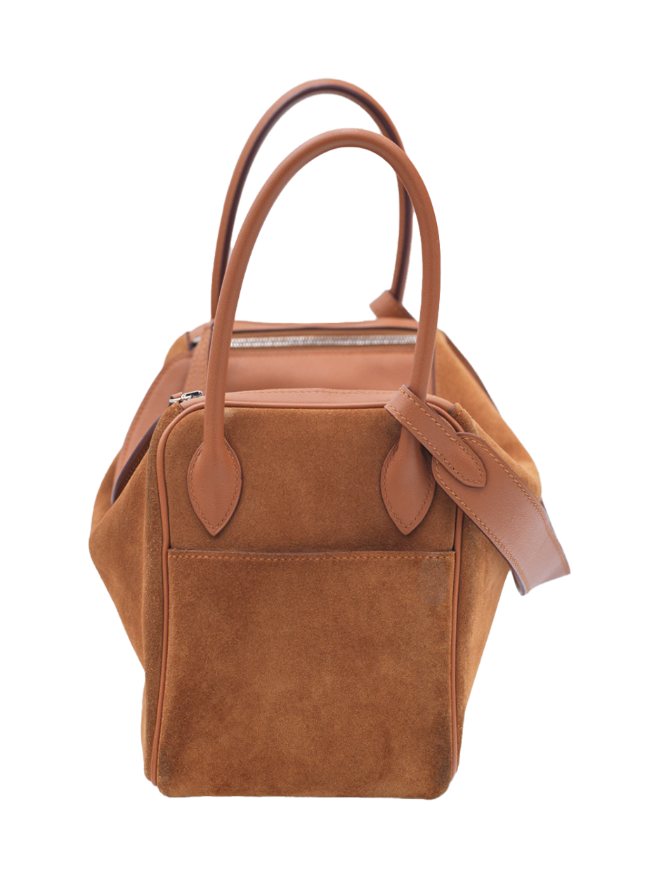 USED HERMES LINDY 26 SUEDE/ SWIFT GOLD PHW