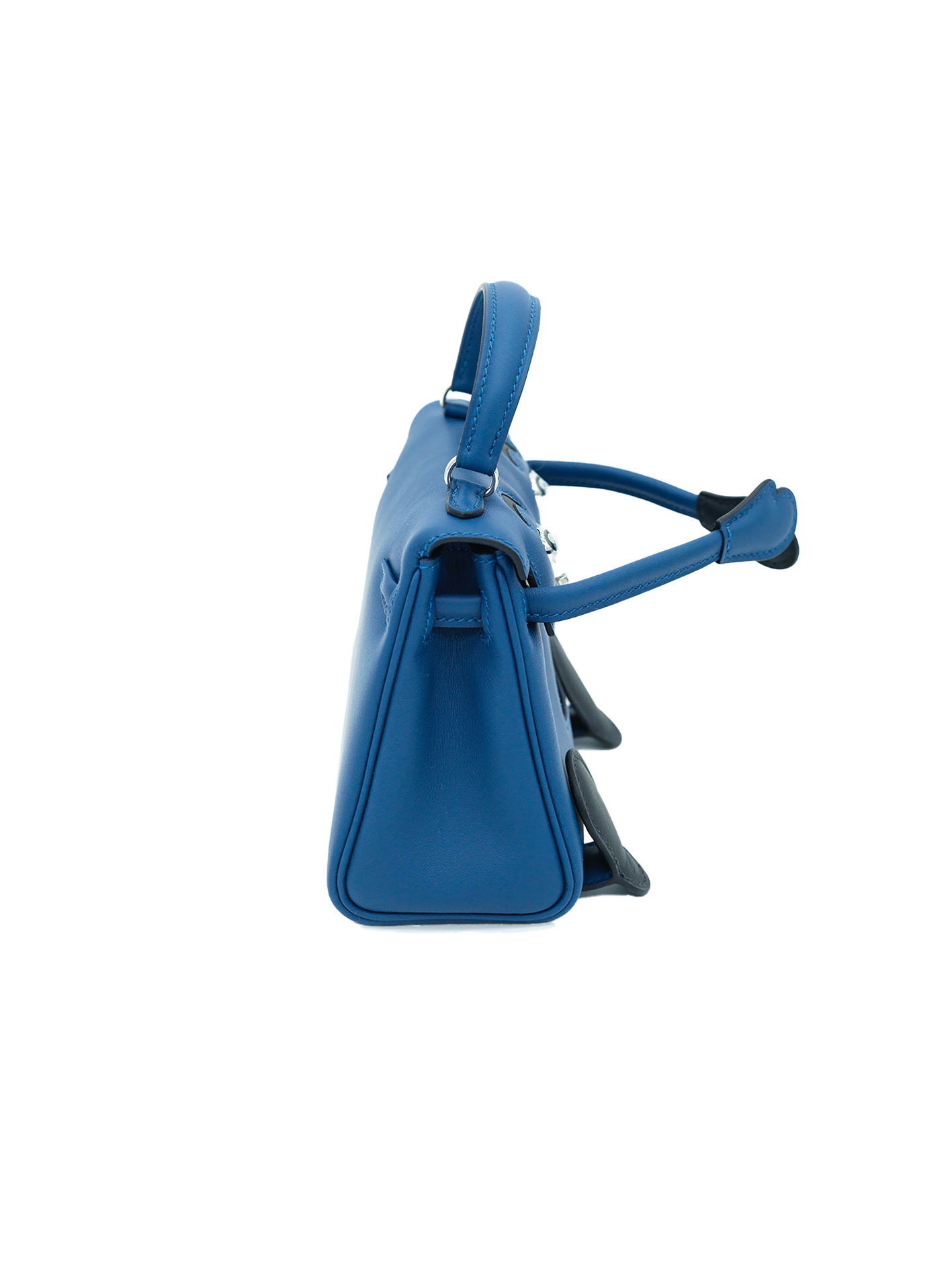 NEW HERMÈS QUELLE IDOLE KELLY DOLL SWIFT BLEU TIE/ CABAN PHW