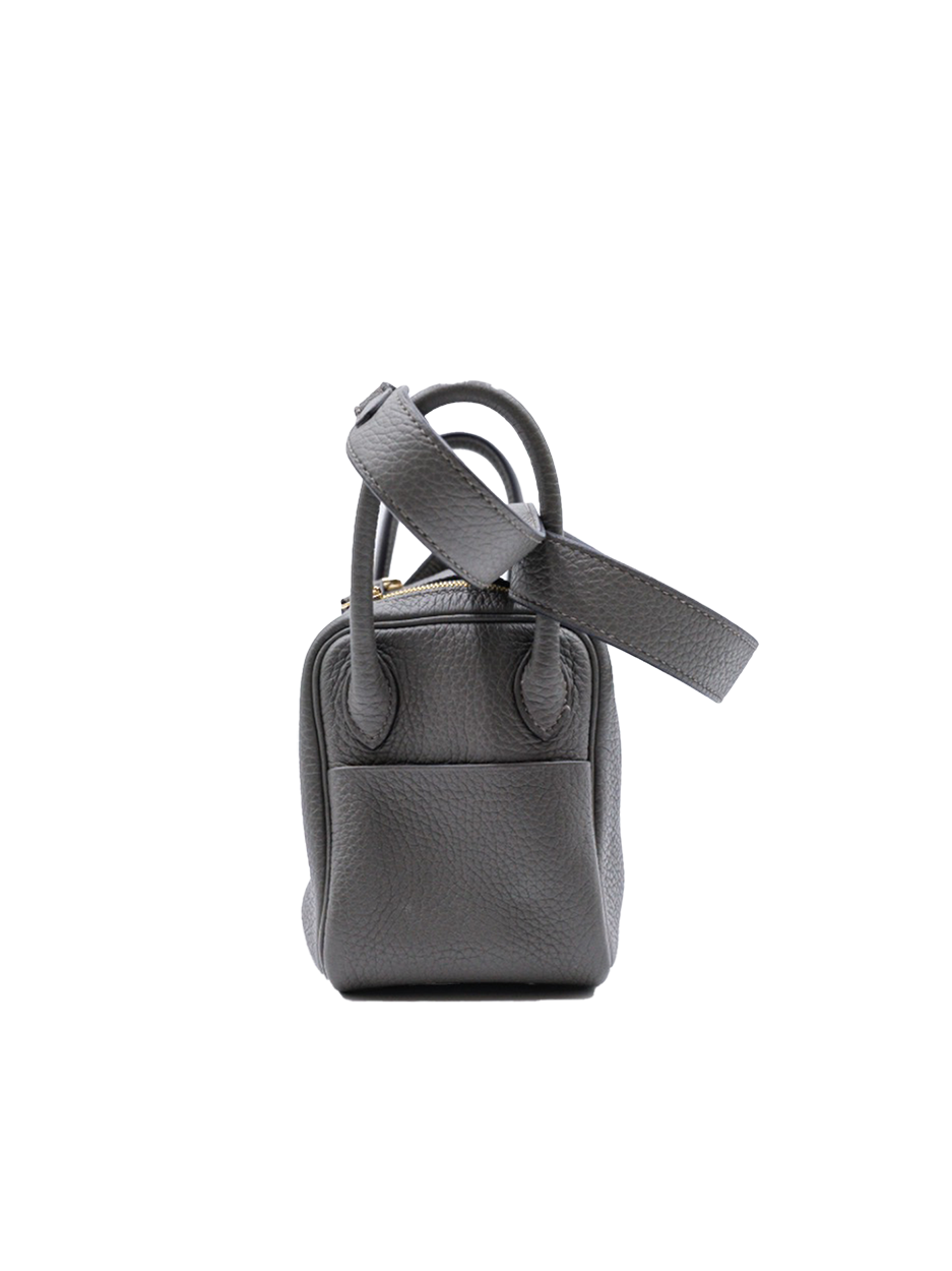 USED HERMES MINI LINDY TAURILLON CLEMENCE GRIS MEYER GHW