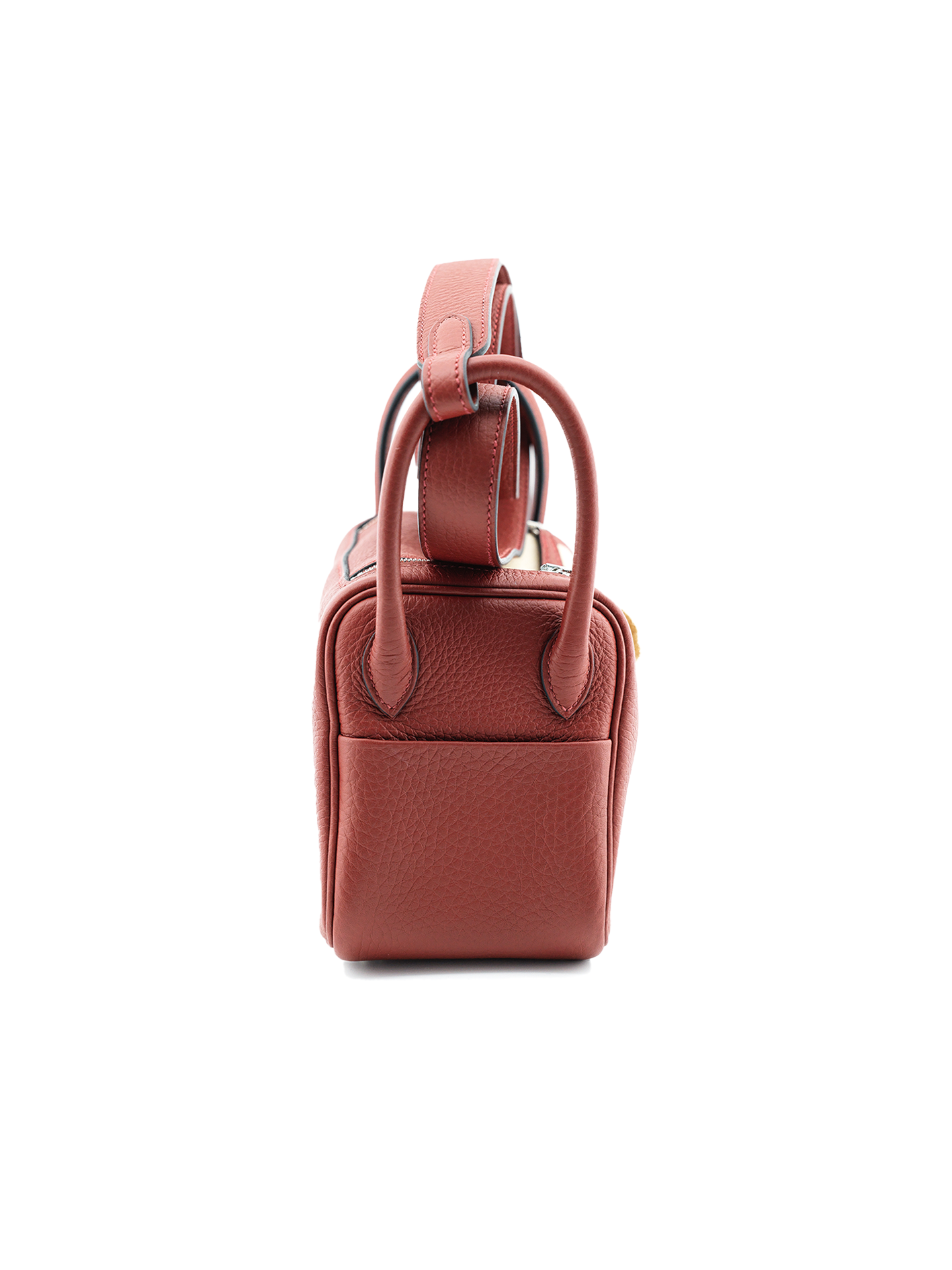 PRE-LOVED HERMES MINI LINDY TAURILLON CLEMENCE ROUGE H PHW